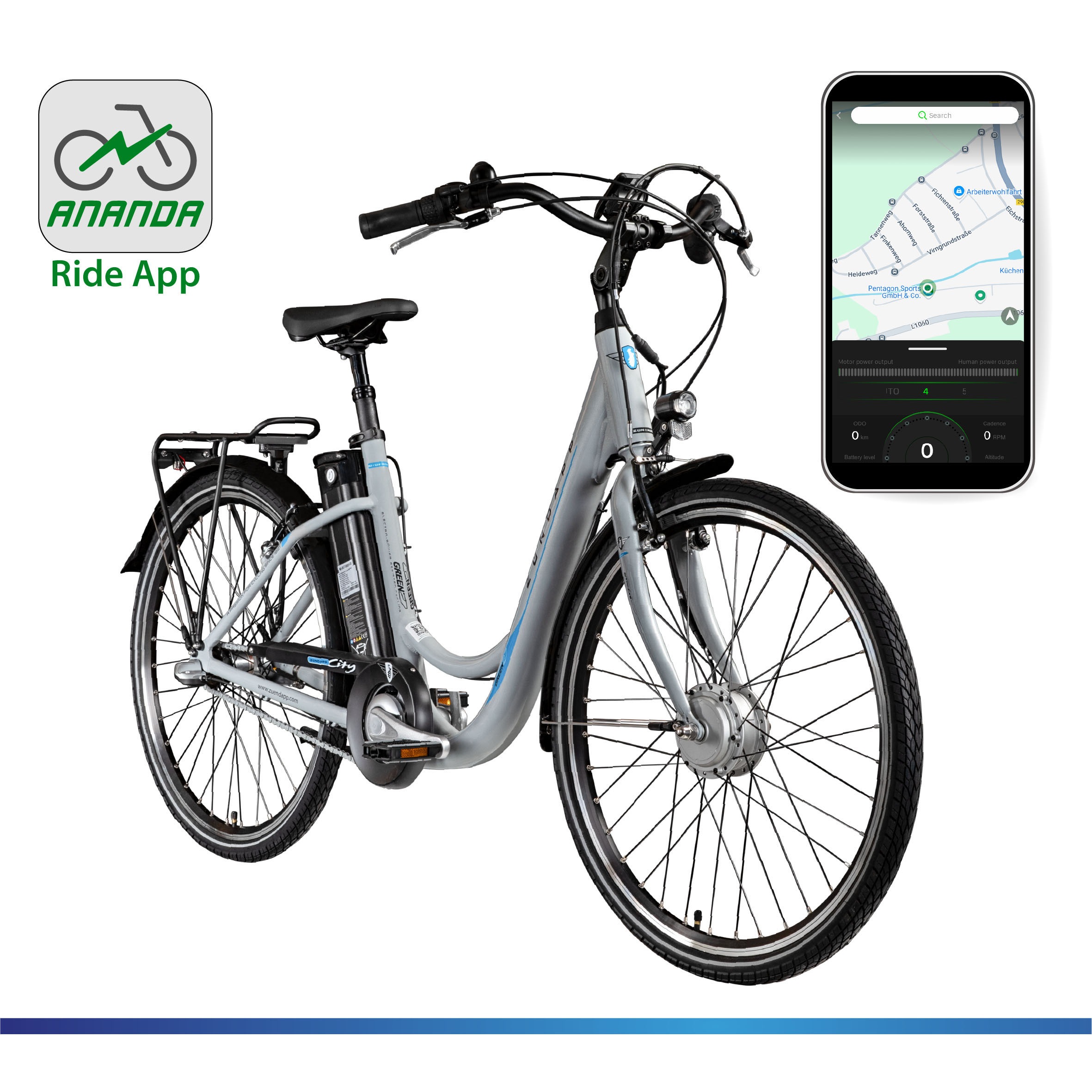 Zündapp E-Bike »Green 2.7«, 3 Gang, Frontmotor 250 W, Pedelec, Elektrofahrrad für Damen u. Herren