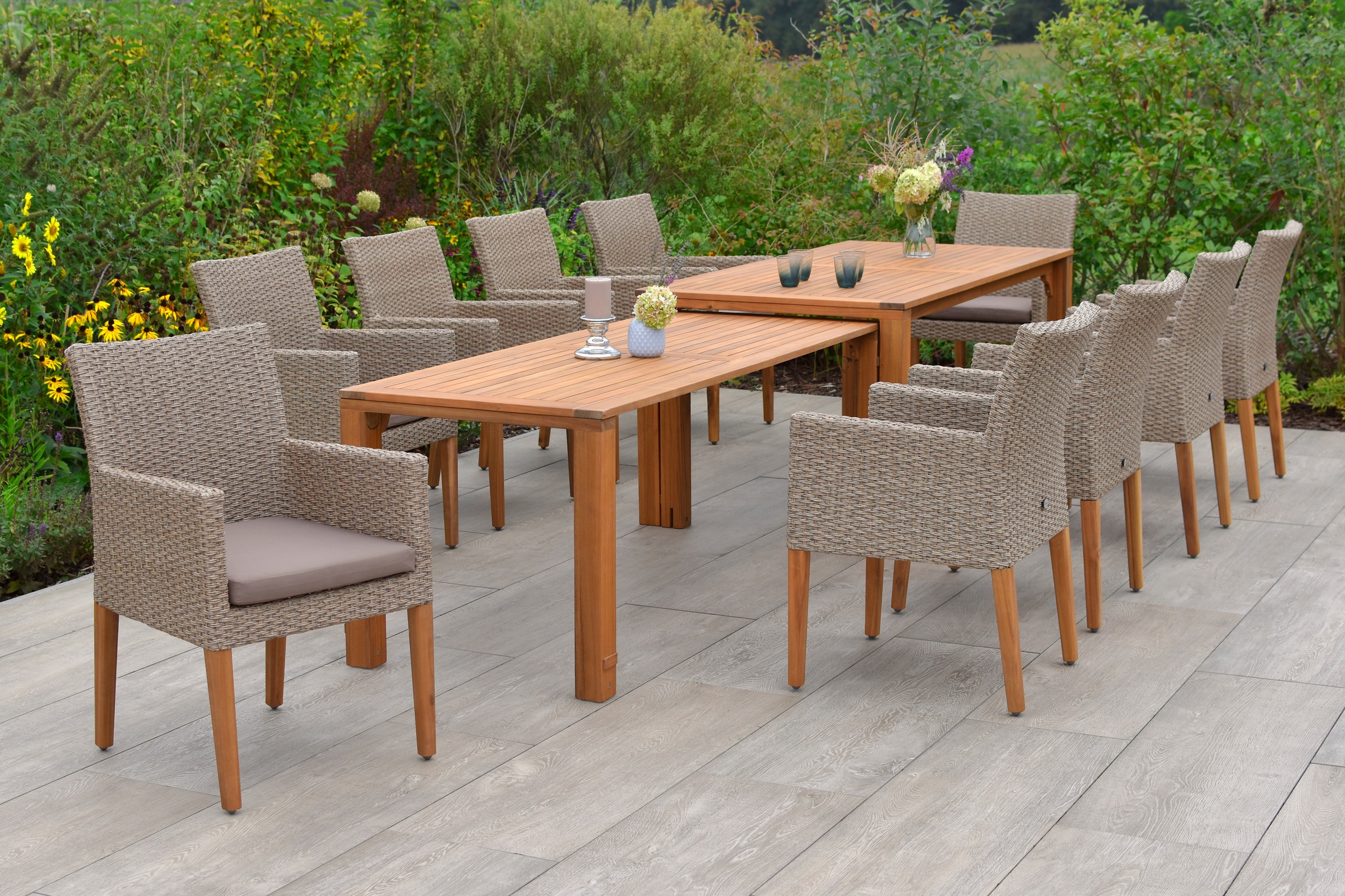 MERXX Garten-Essgruppe »Ranzano« Set, 21 Stk. tlg. 10 Sessel inkl. Sitzkiss günstig online kaufen
