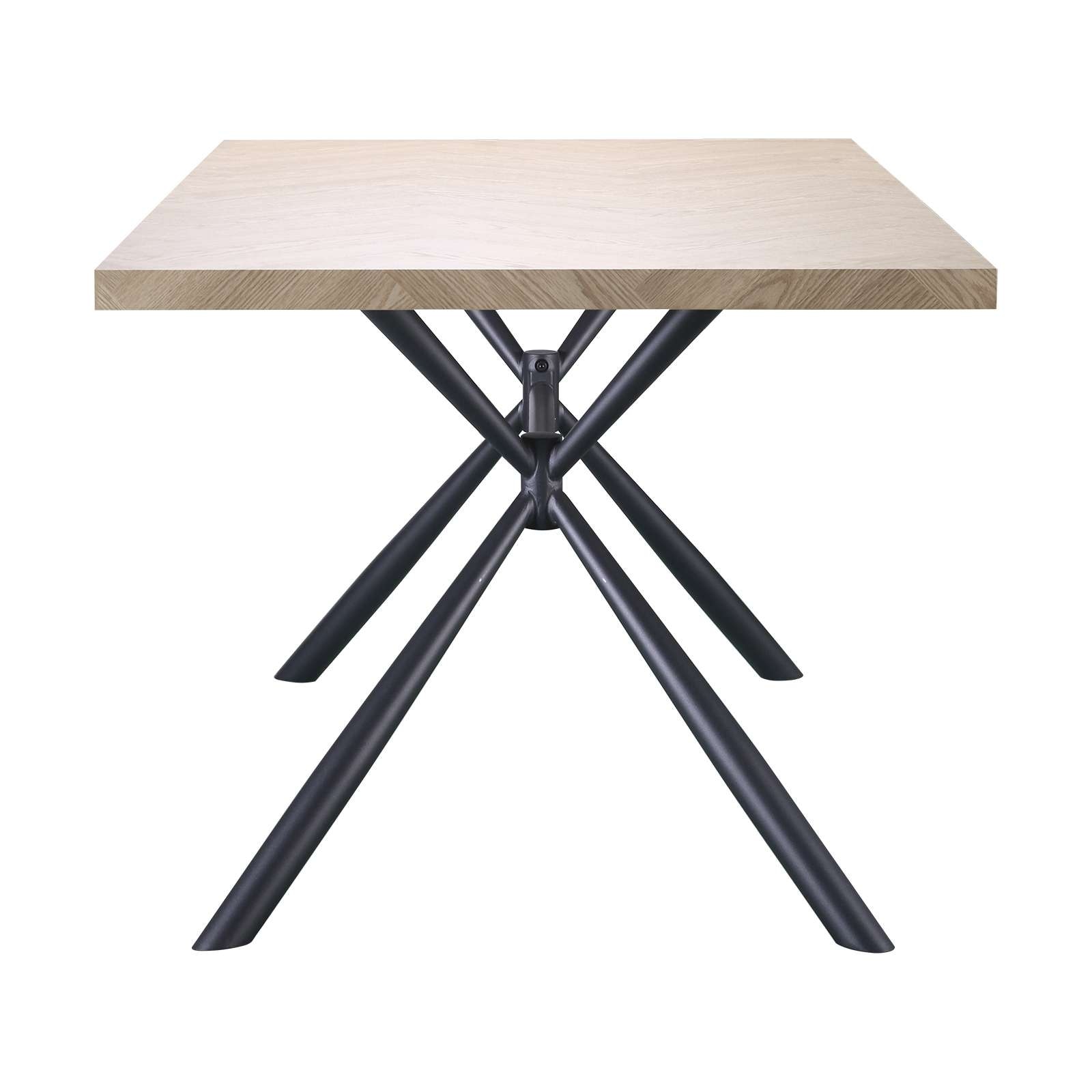 OTTO home Esstisch »Larchant« Tischplatte in Fischgrätoptik, schwarze Metallbeine, Höhe 76 cm