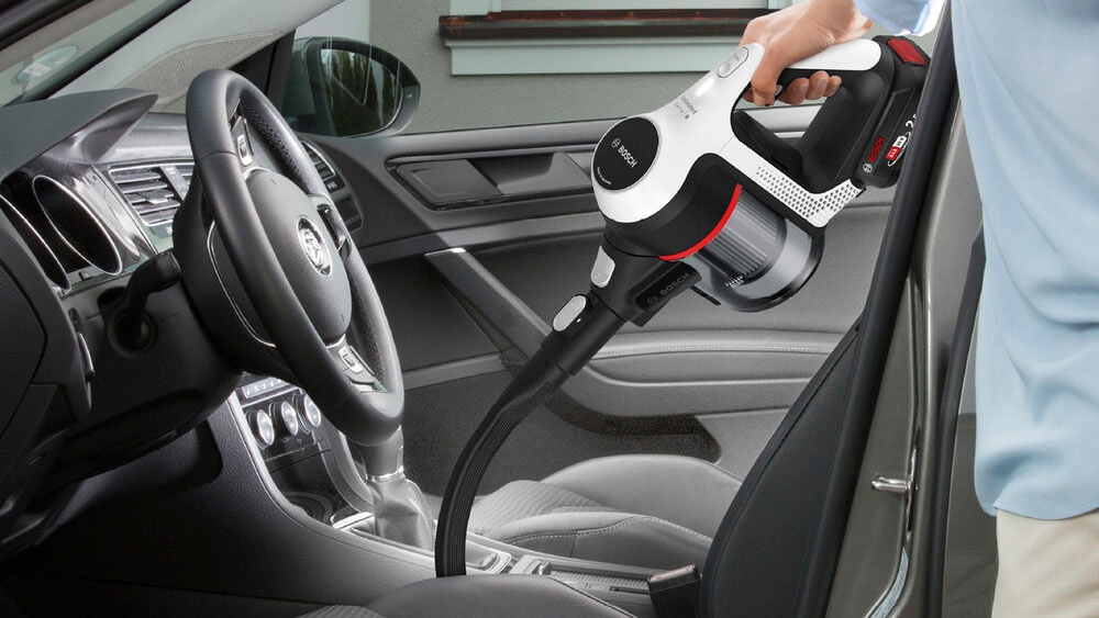 BOSCH Akku-Stielstaubsauger »Unlimited 6 BKS611MTB, Hygiene-Filter, 10 Jahre Motorgarantie, leicht«, alle Bodenarten, hohe Saugkraft, lange Laufzeit, Mini-Turbo-Düse, weiß