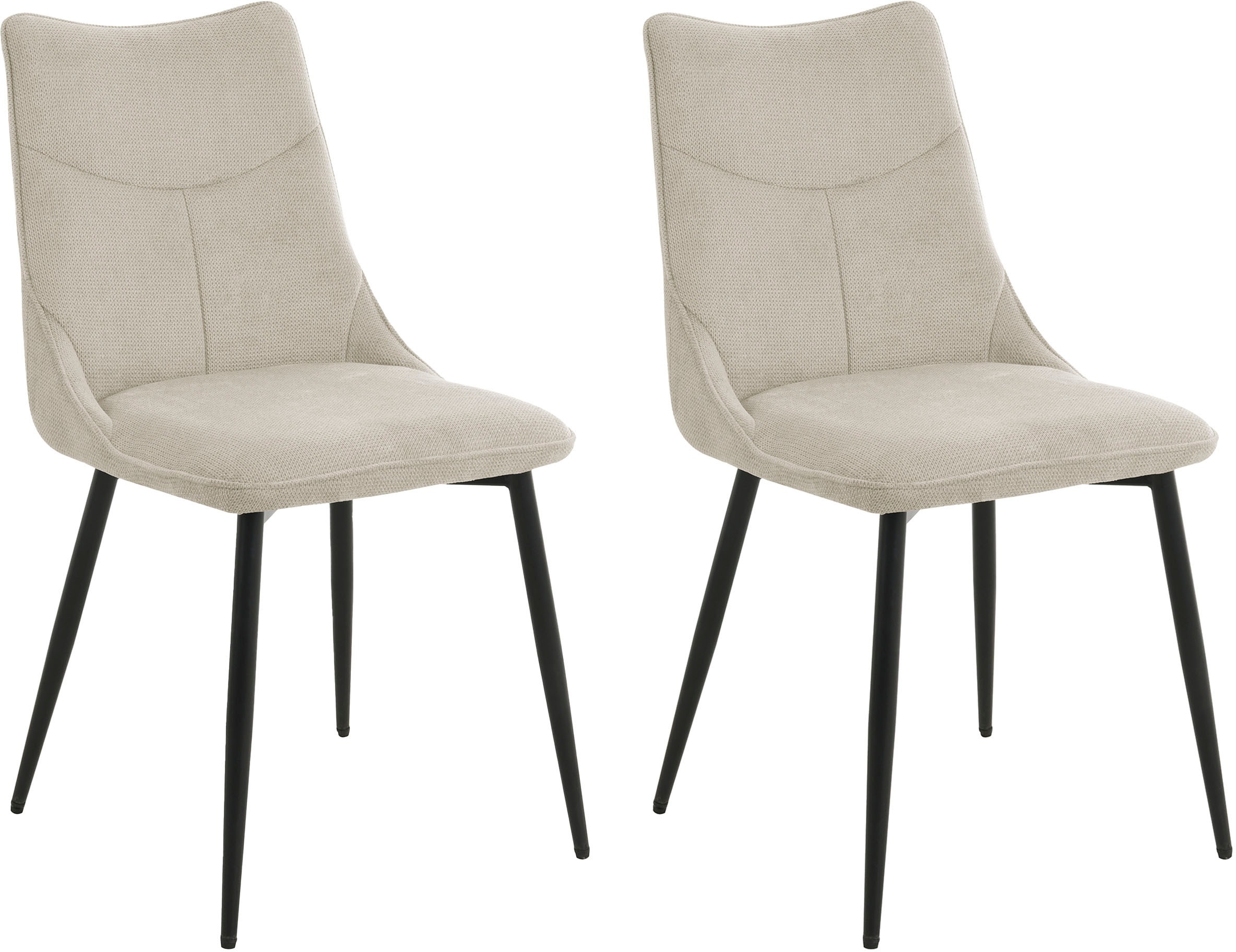 byLIVING Esszimmerstuhl »Carlo (2er-Set)«, (Set), Gestell Metall schwarz, K günstig online kaufen