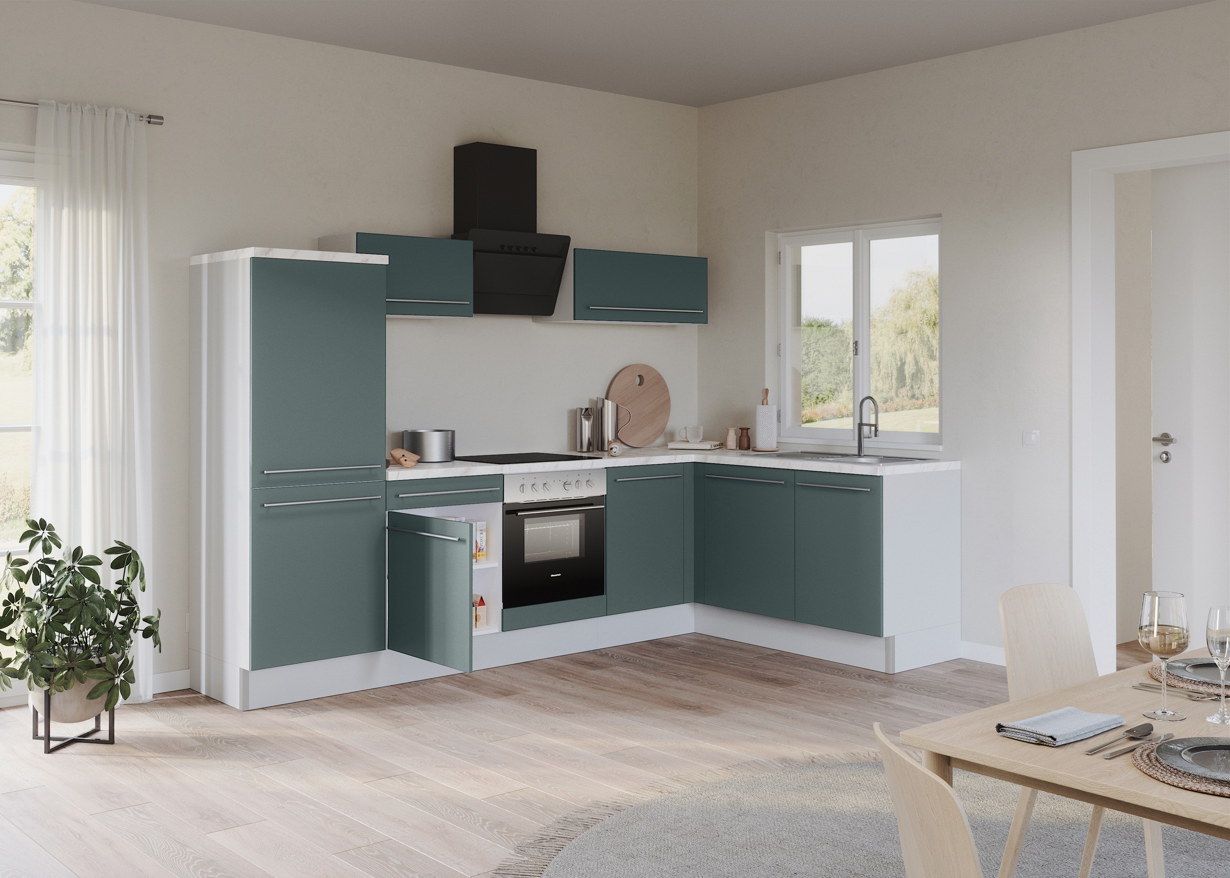 OPTIFIT Küche »Bern2«, Stellmaße 295 x 175 cm, wahlweise mit E-Geräten