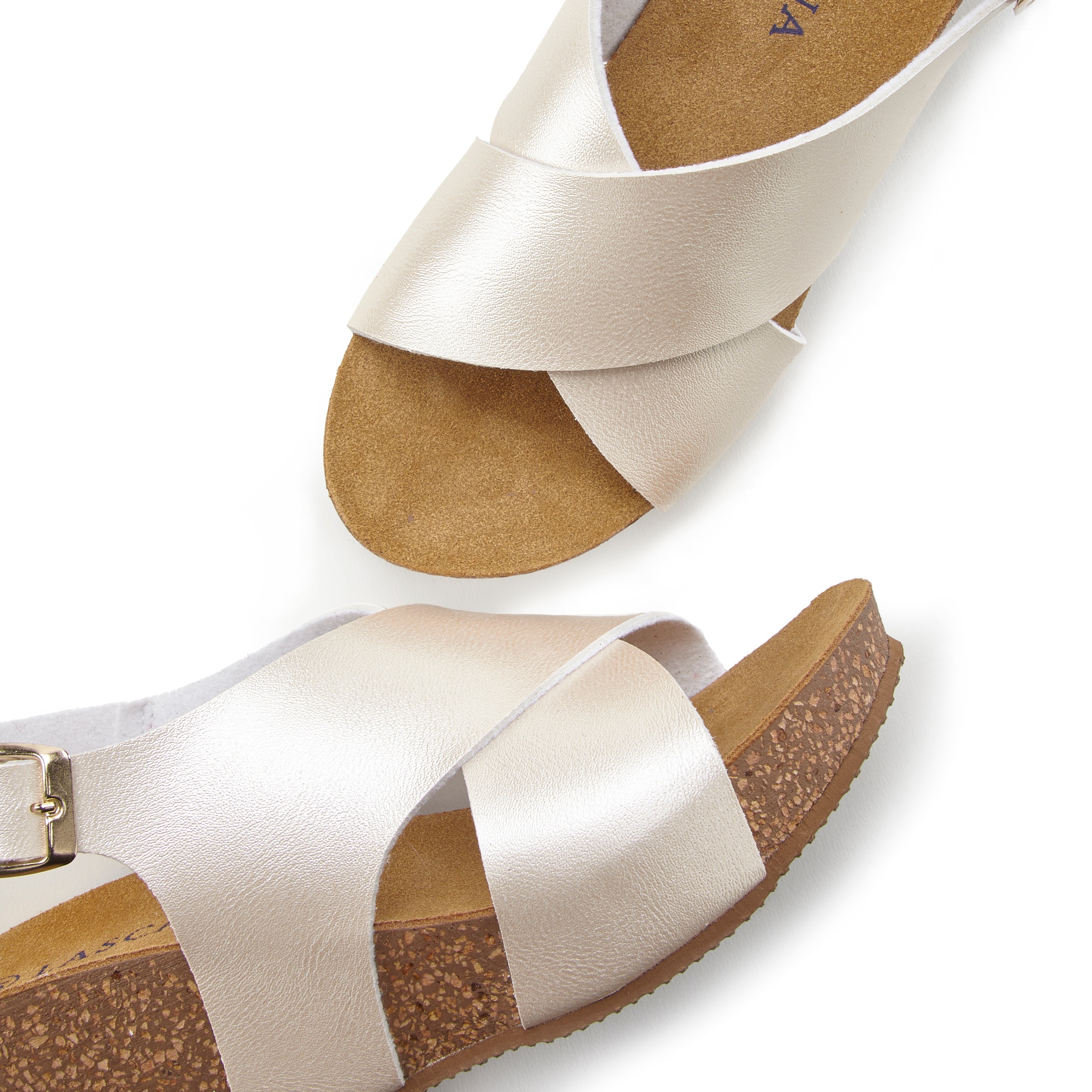 LASCANA Sandalette »Sommerschuh«, Sommerschuh mit Keilabsatz und Korkfußbett