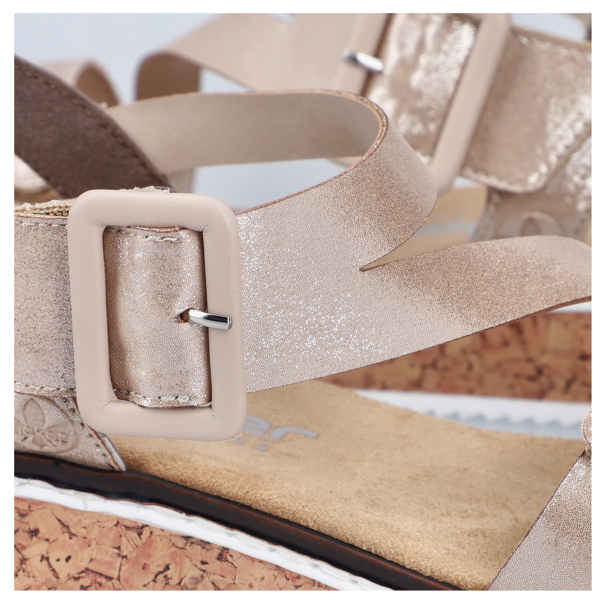 Rieker Riemchensandale  Sommerschuh, Sandalette, Keilabsatz, mit asymmetrischem Riemchen