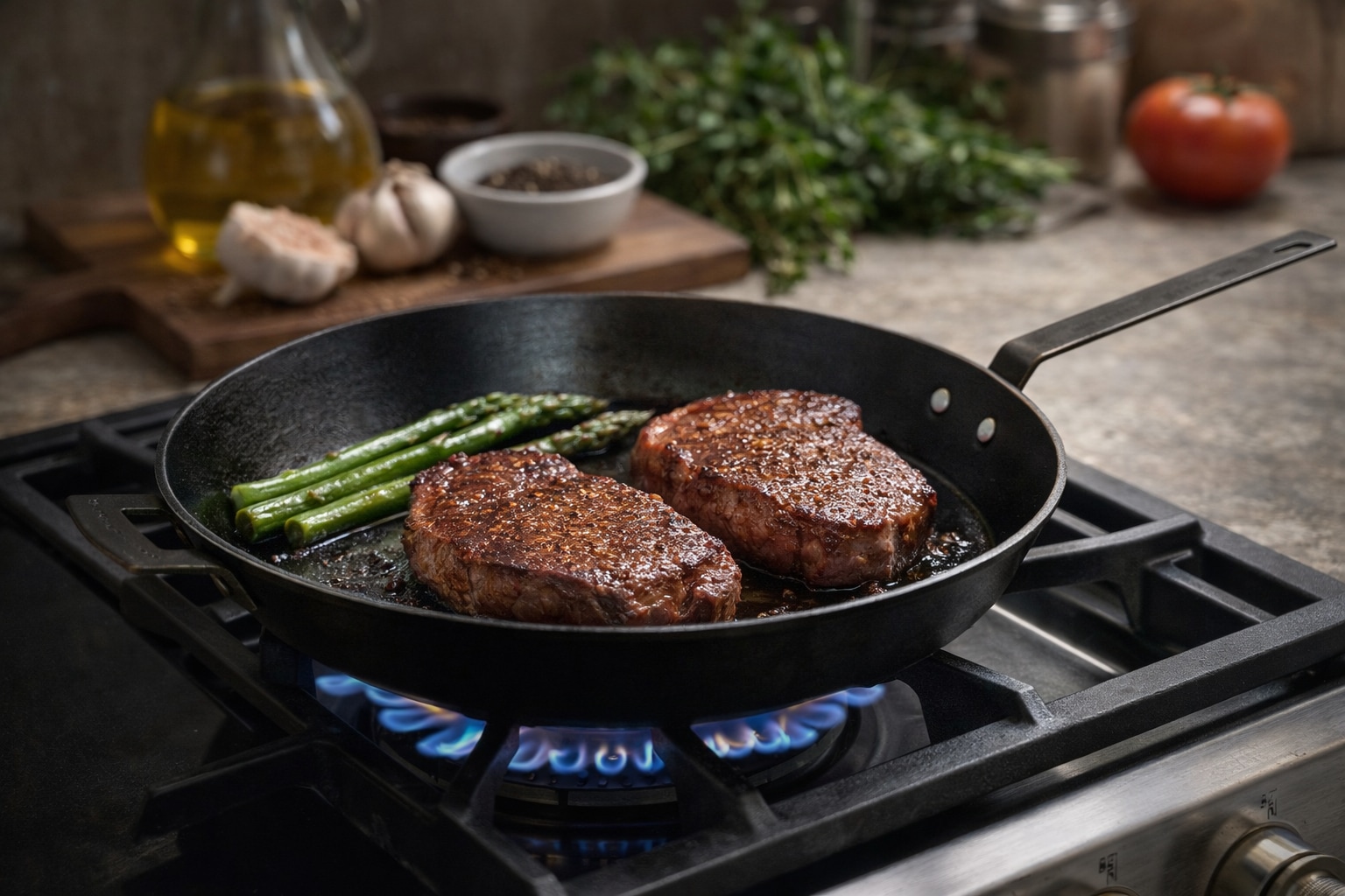 Ronneby Bruk Bratpfanne »Ultra Light Professional, Pfanne, Ø 36 cm, mit Schmiedeeisengriff« Gusseisen 1 tlg.