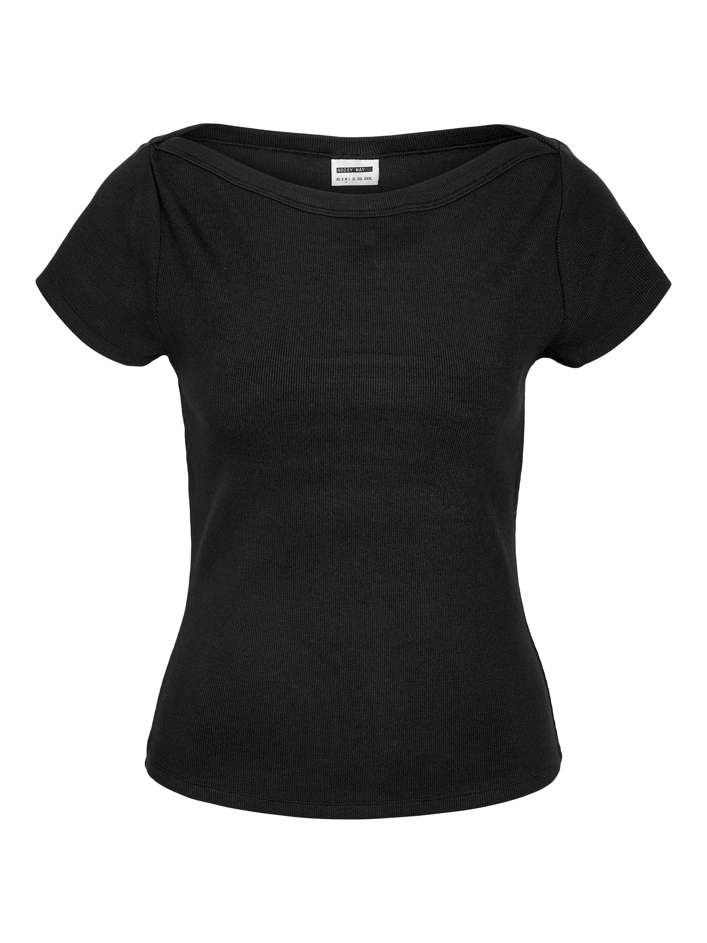 Noisy may Kurzarmshirt »NMMAYA S/S BOATNECK TOP NOOS« Baumwollmischung, regular fit