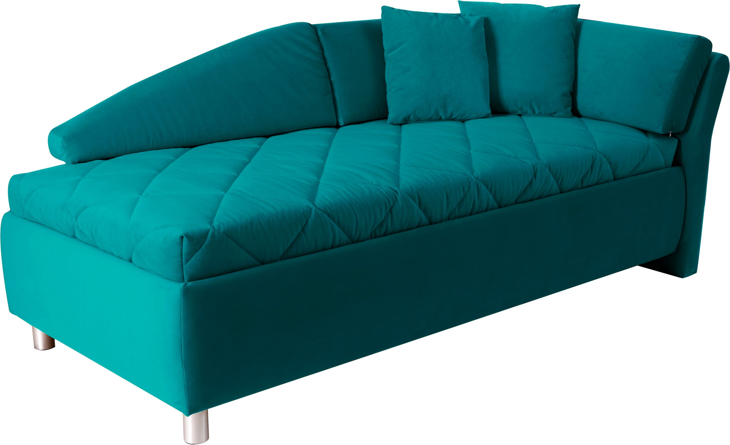 alina Schlafsofa, Bettkasten, Zierkissen-Set aus: 2 Stk. 40x40cm, 1 Stk. 30x30cm