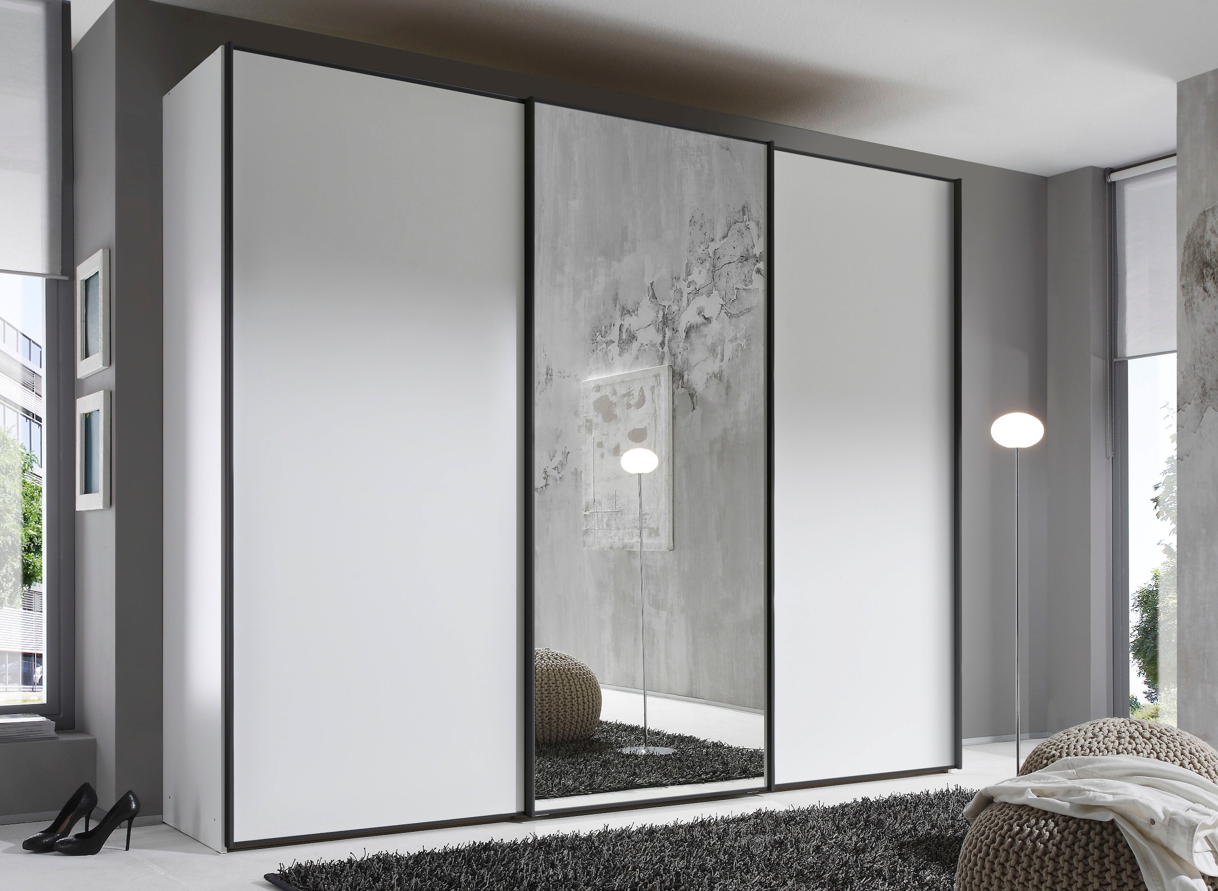 STAUD Schwebetürenschrank »Sinfonie Plus, edles Design in hochwertiger Qualität, Made in Germany« Mit Spiegeltür und vier verschiedenen Ausstattungsvarianten