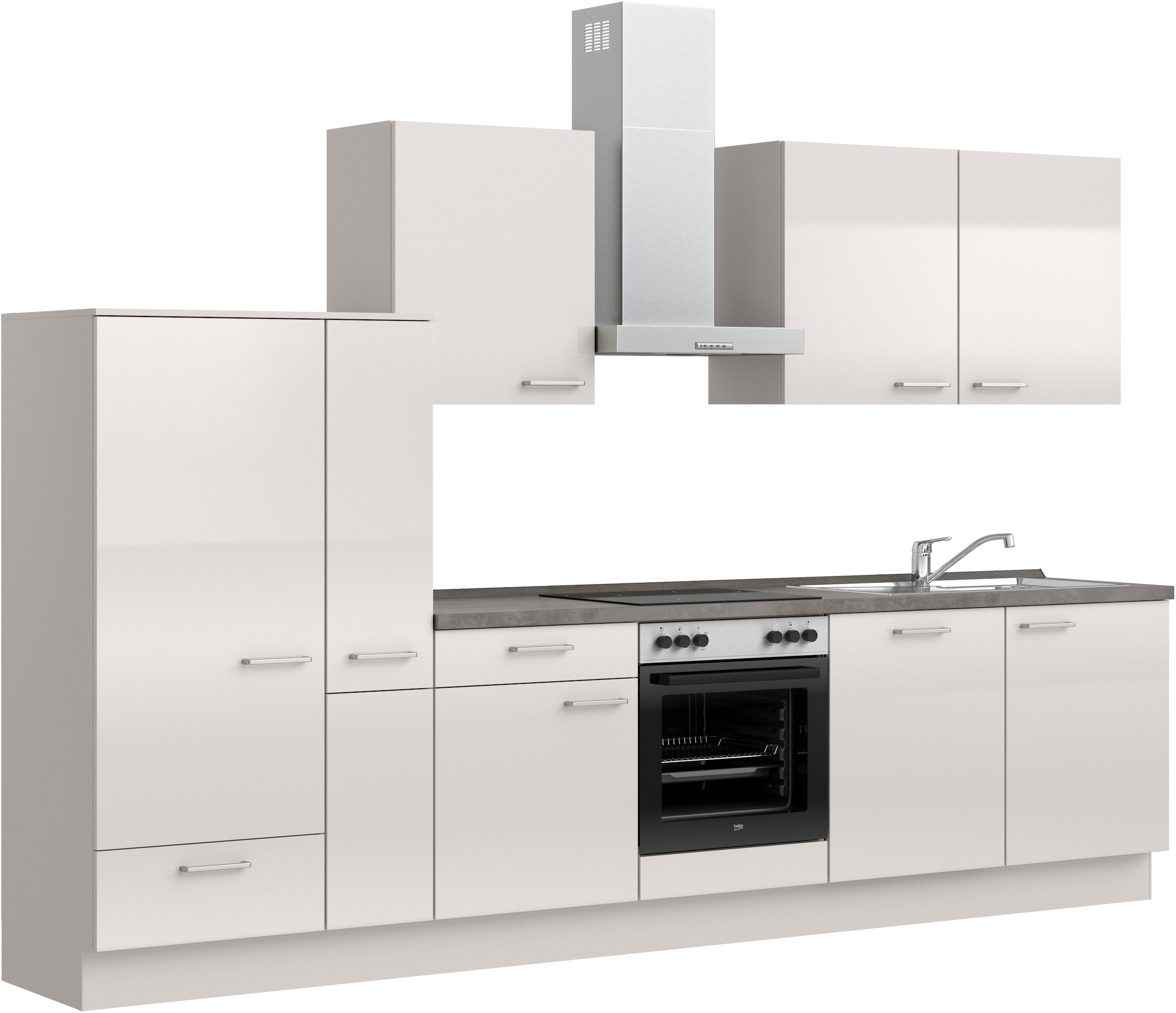 nobilia® Küchenzeile »"Flash I"«, vormontiert, Ausrichtung wählbar, Breite 330 cm, wahlw. mit E-Geräten