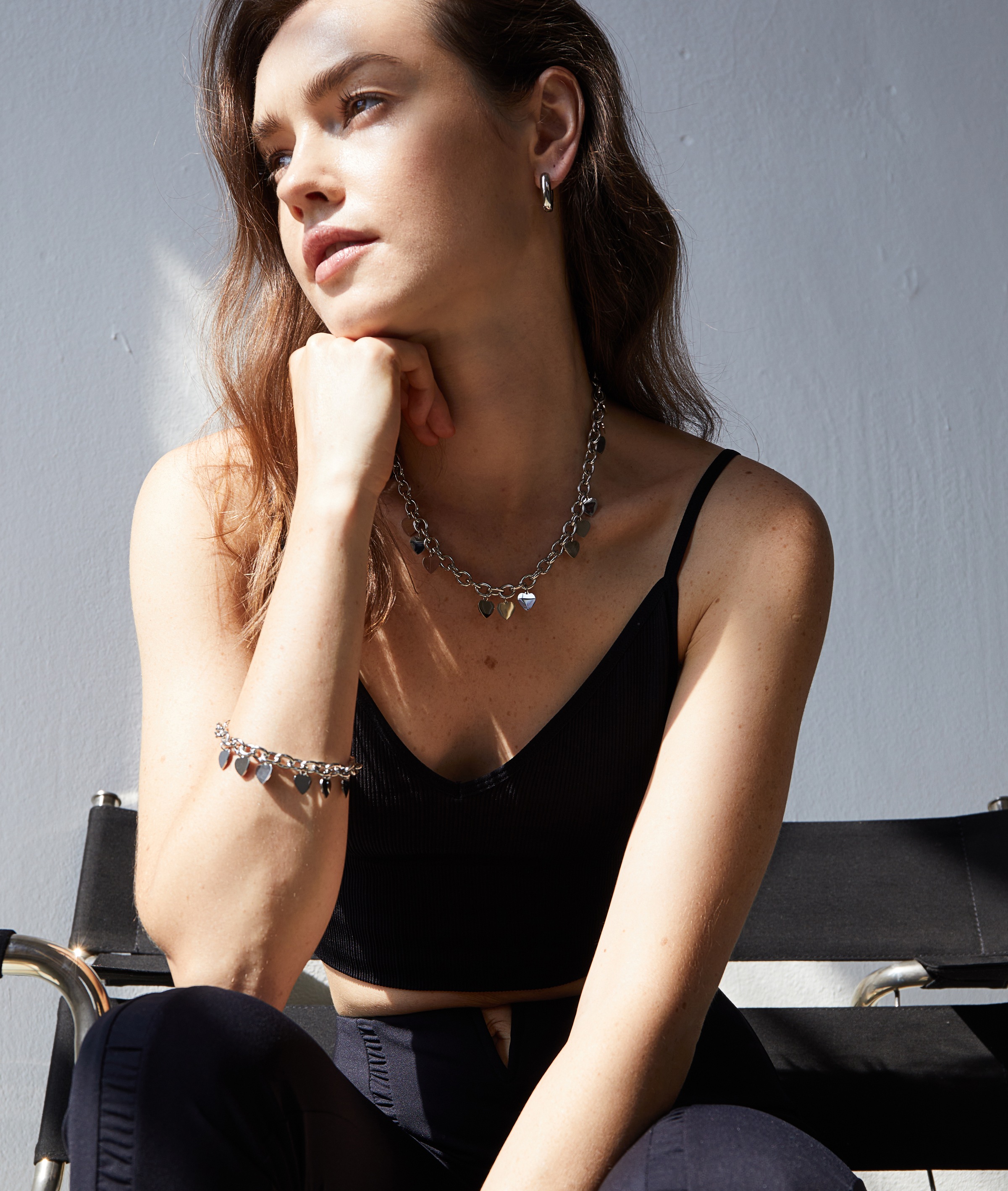 Echtzeit Kette mit Anhänger »Schmuck Geschenk Edelstahl Halskette Endless Love Herzen«