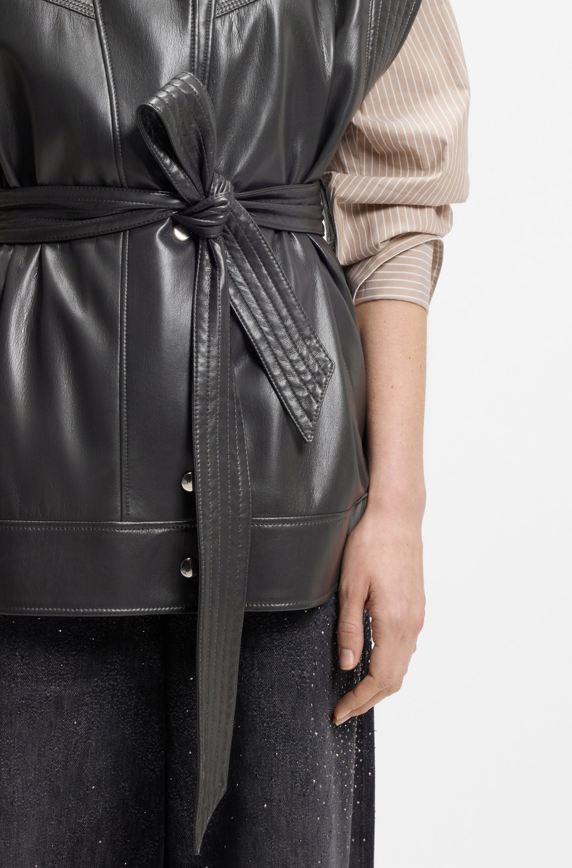 BOSS ORANGE Lederimitatweste »Jacaro Premium Damenmode«