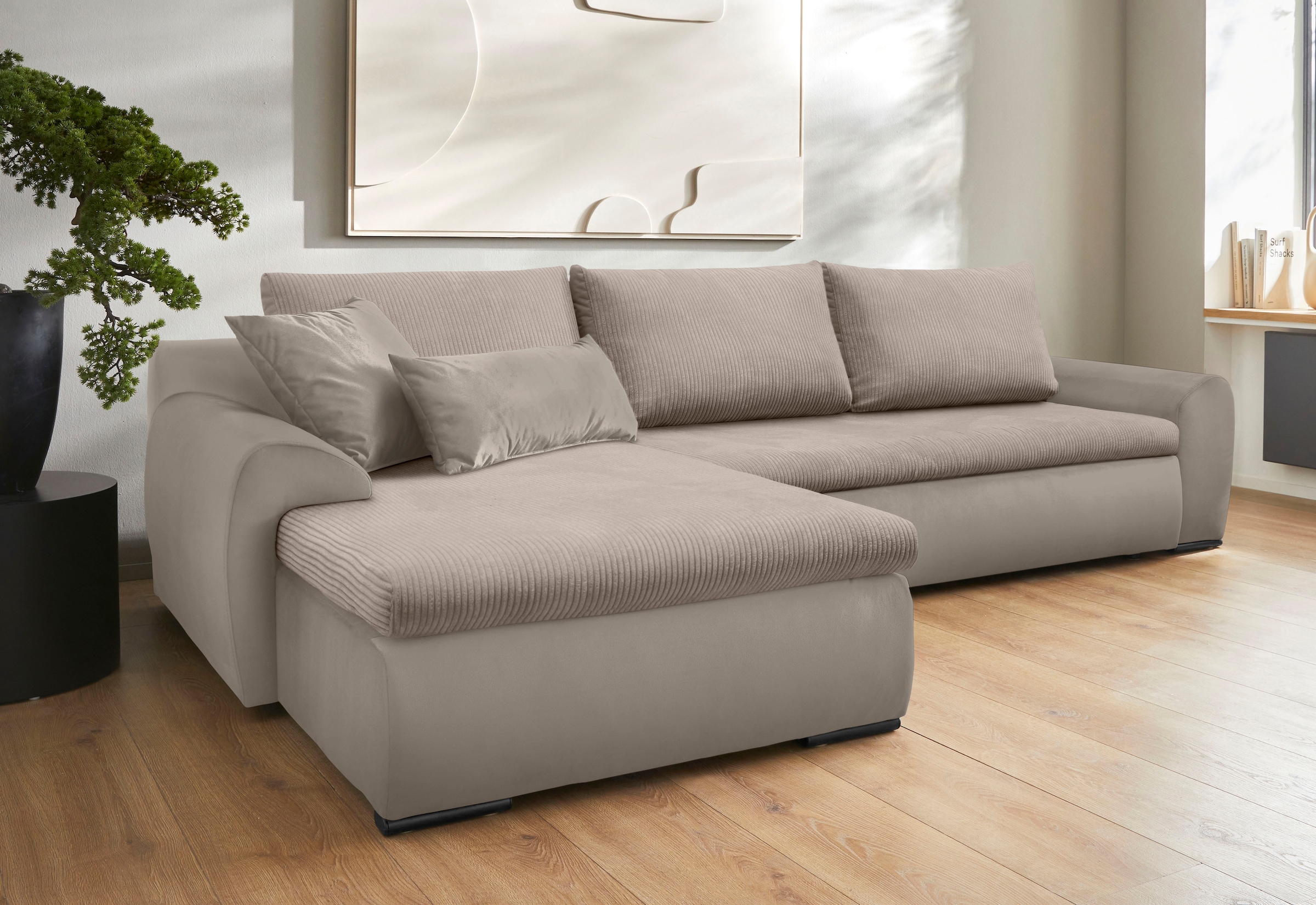Home affaire Ecksofa »Win, L-Form, Breite 285cm«, optional mit Schlaffunkti günstig online kaufen