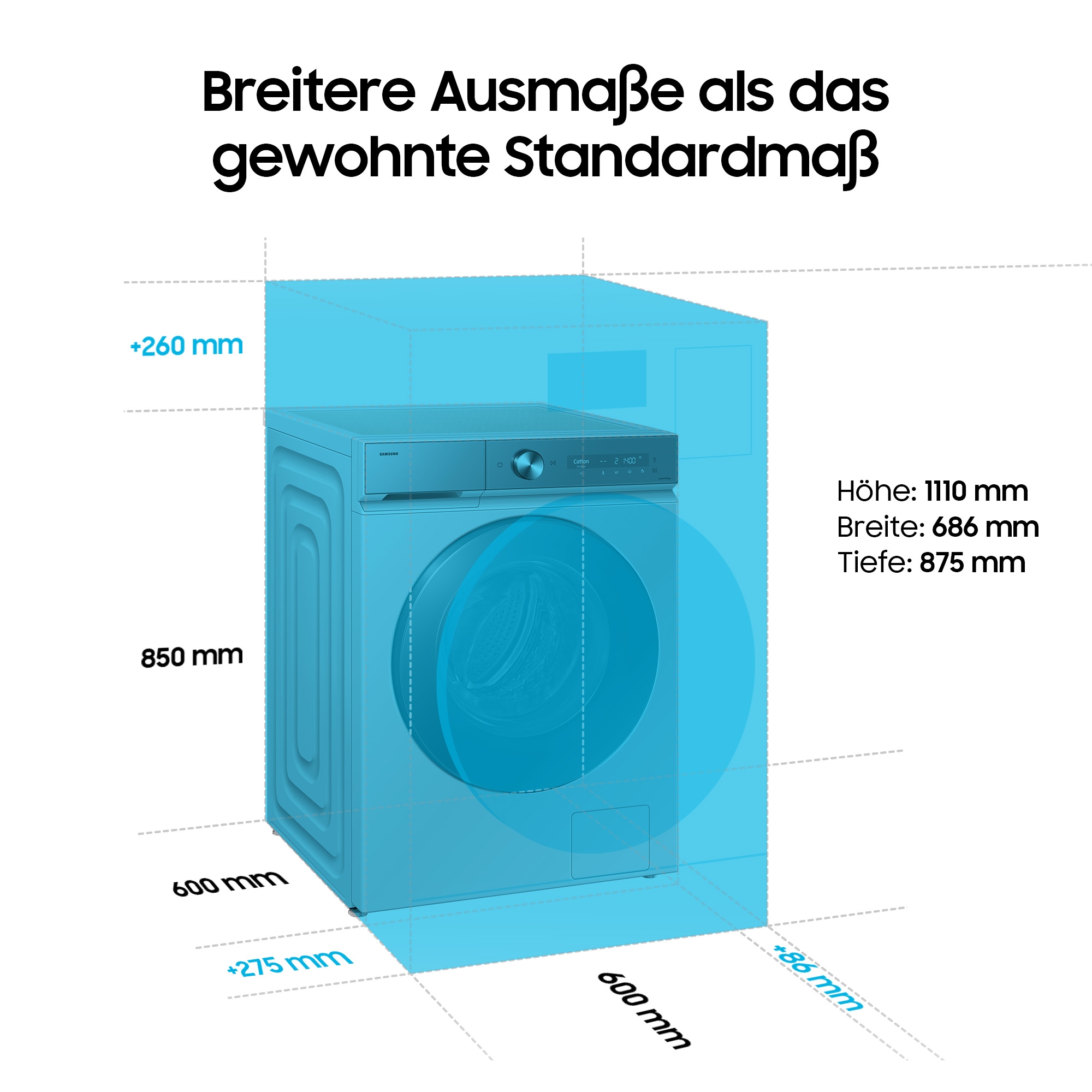 Samsung Waschtrockner »WD18DB8995BZT2«, Trommelreinigung+, Breite 75 cm, Tiefe 92cm, Höhe 111 cm