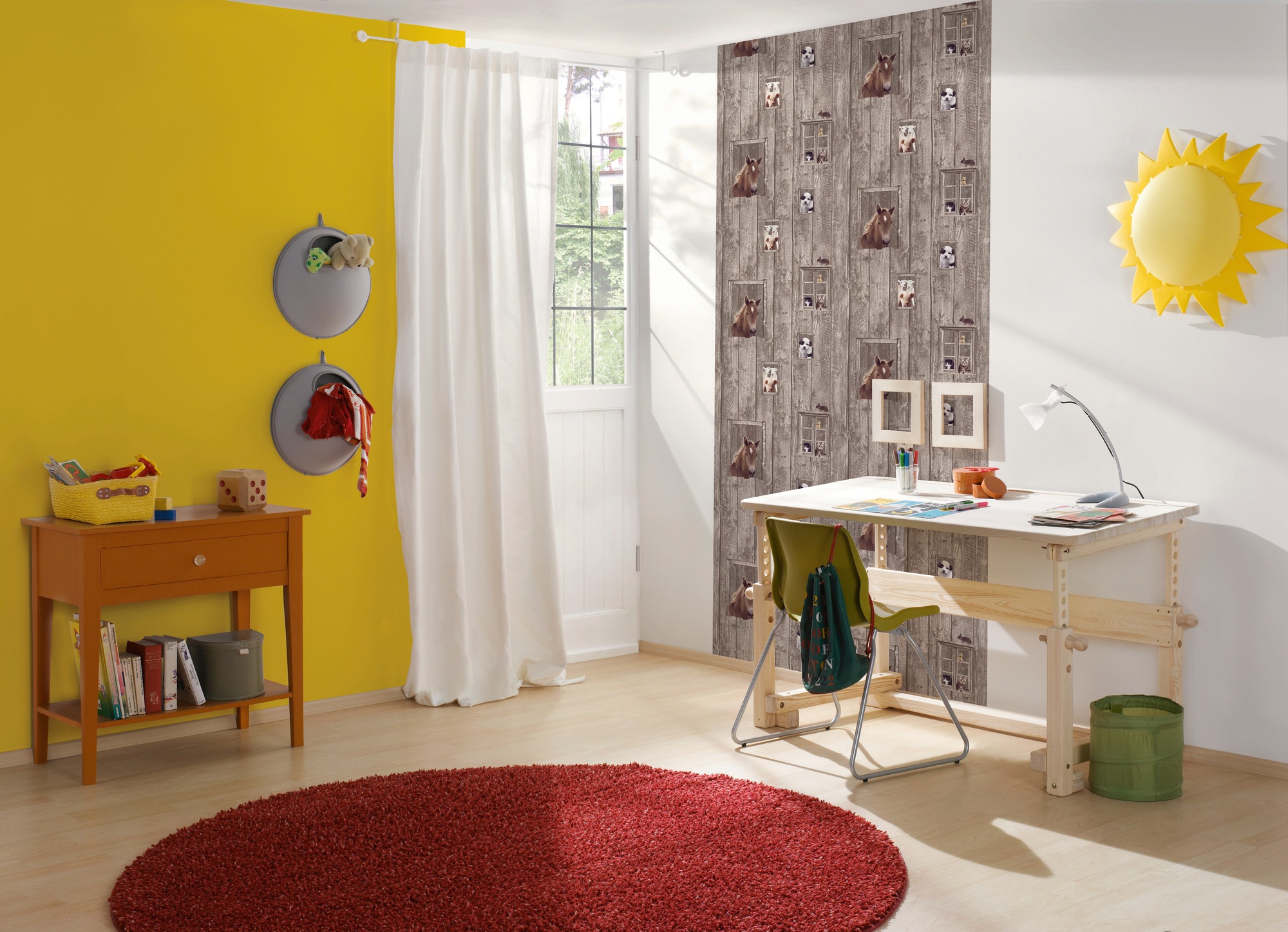 living walls Vliestapete »Little Stars«, Holz-realistisch-gestreift, Kindertapete Tapete Holzoptik Tapeten Kinderzimmer Schlafzimmer Design