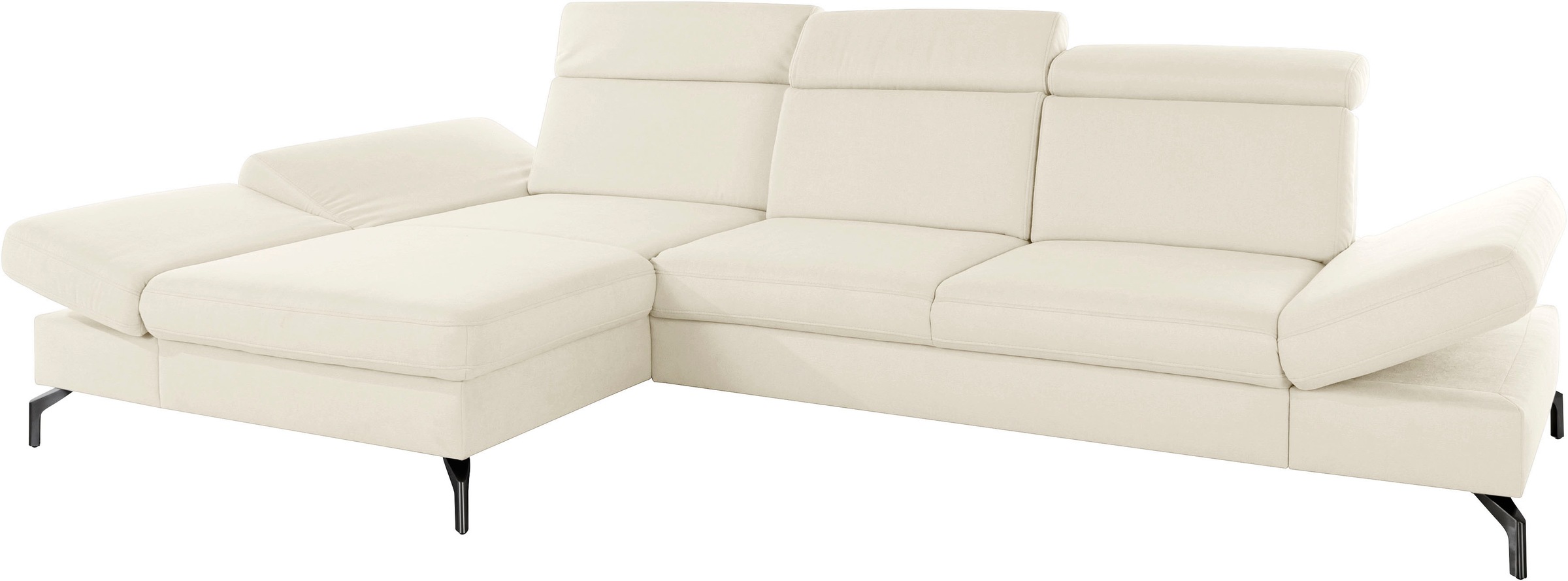 sit&more Ecksofa »Brisbane L-Form«, Fußhöhe 15 cm, inklusive Sitztiefen-, Armteil- und Kopfteilverstellung