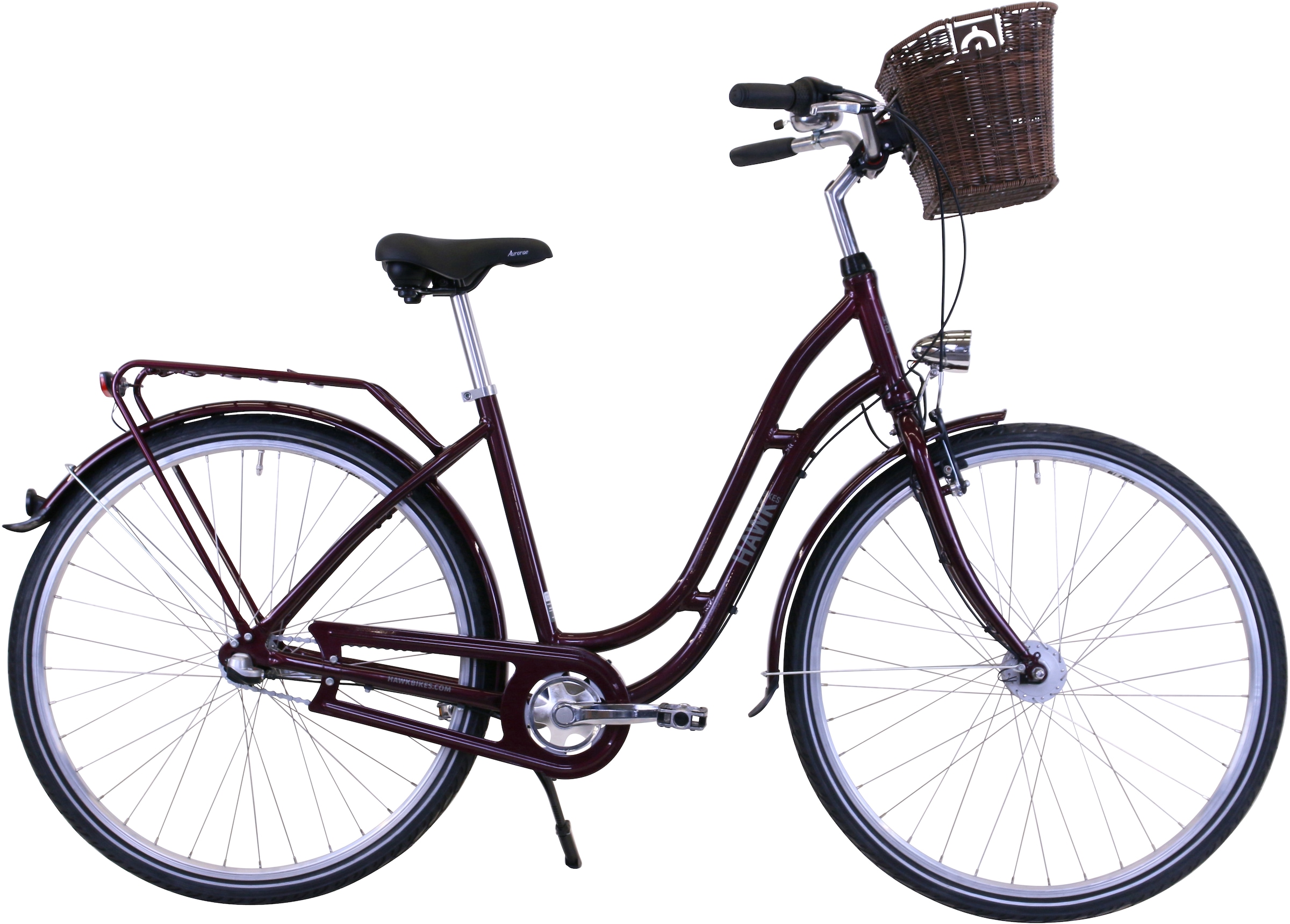 Bild von HAWK Bikes Cityrad »City Classic Joy Bordeaux«, 3 Gang, Shimano, Nexus Schaltwerk, für Damen und Herren
