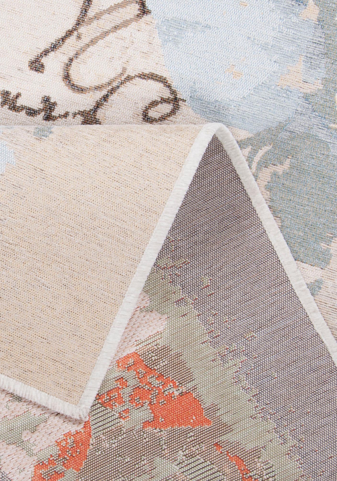 THEKO Teppich »Flomi Paris«, rechteckig, 4 mm Höhe, Flachgewebe, ideal im Wohnzimmer & Schlafzimmer