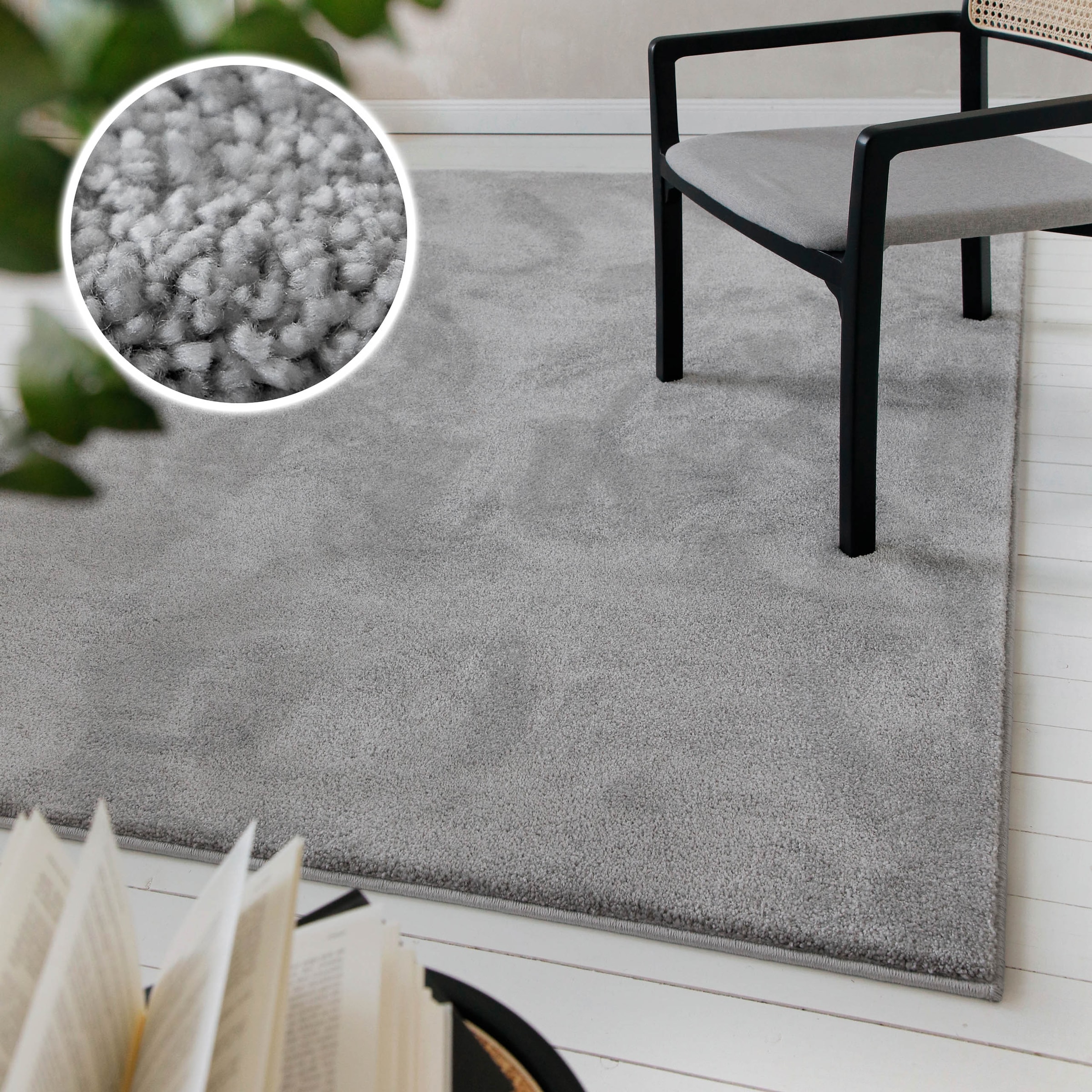 OTTO home Teppich »Lisbea« rechteckig 17 mm Höhe moderner dichter weicher Kurzflorteppich, Wohnzimmer, Schlafzimmer