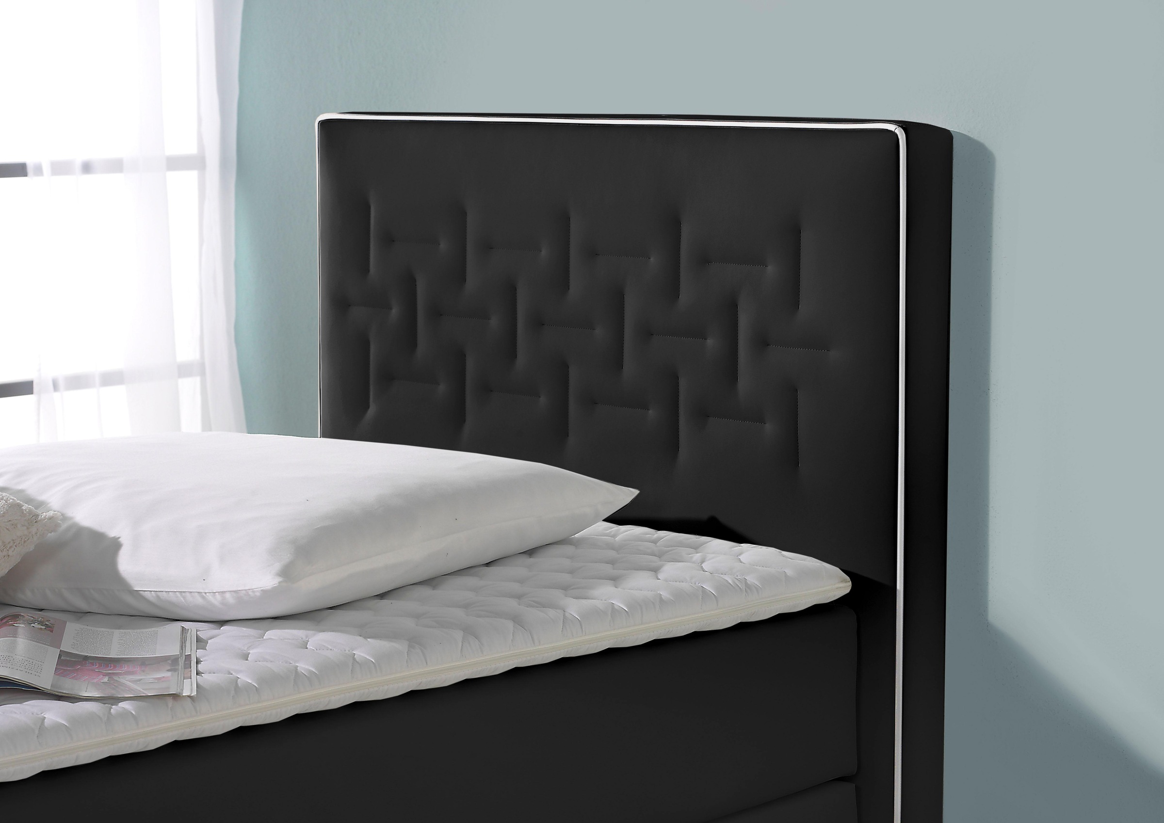 INOSIGN Boxspringbett »Coos«, mit besonderer Steppung im Kopfteil, 3 Matrat günstig online kaufen