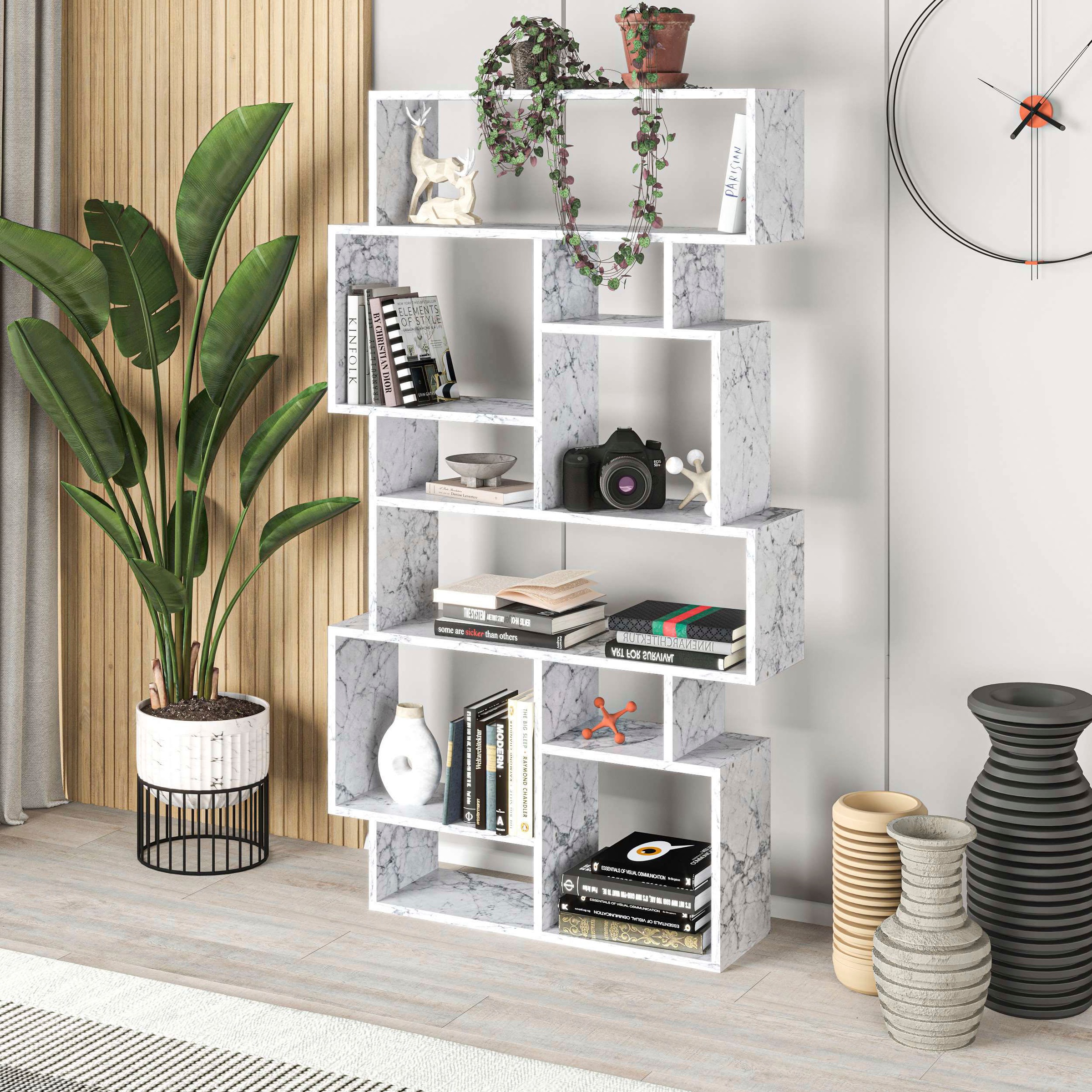 Decortie Bücherregal »Karmato Bücherregal«, (Packung), Leichte Montage, Lagerung, Platzsparend