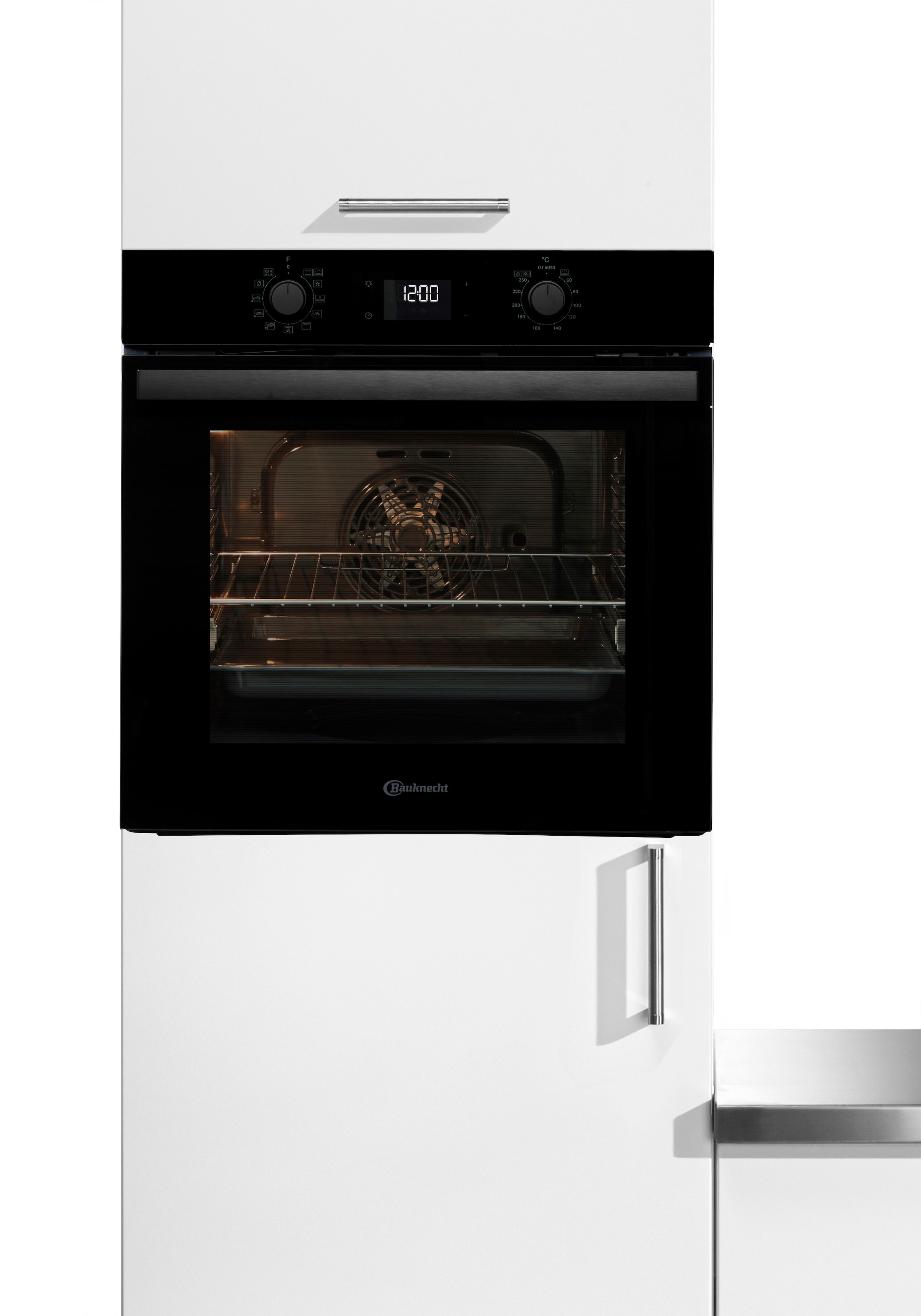 BAUKNECHT Einbaubackofen  »BBA285PU1ZK«, mit 1-fach-Teleskopauszug, Pyrolyse-Selbstreinigung, Easy Grill - eiaches Grillen im Backofen