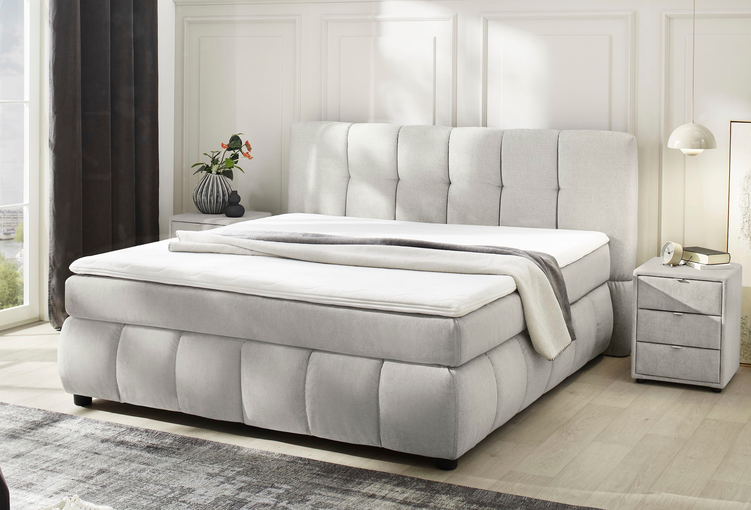 Jockenhöfer Gruppe Boxspringbett Cora, Wende-Bonell-Federkern-Matratze (H2/ günstig online kaufen