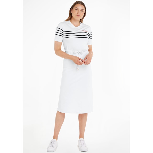 Shirtkleid MIDI DRS Saum EMB kaufen STRIPE Hilfiger geschlitztem Tommy »REG SS«, mit C-NK