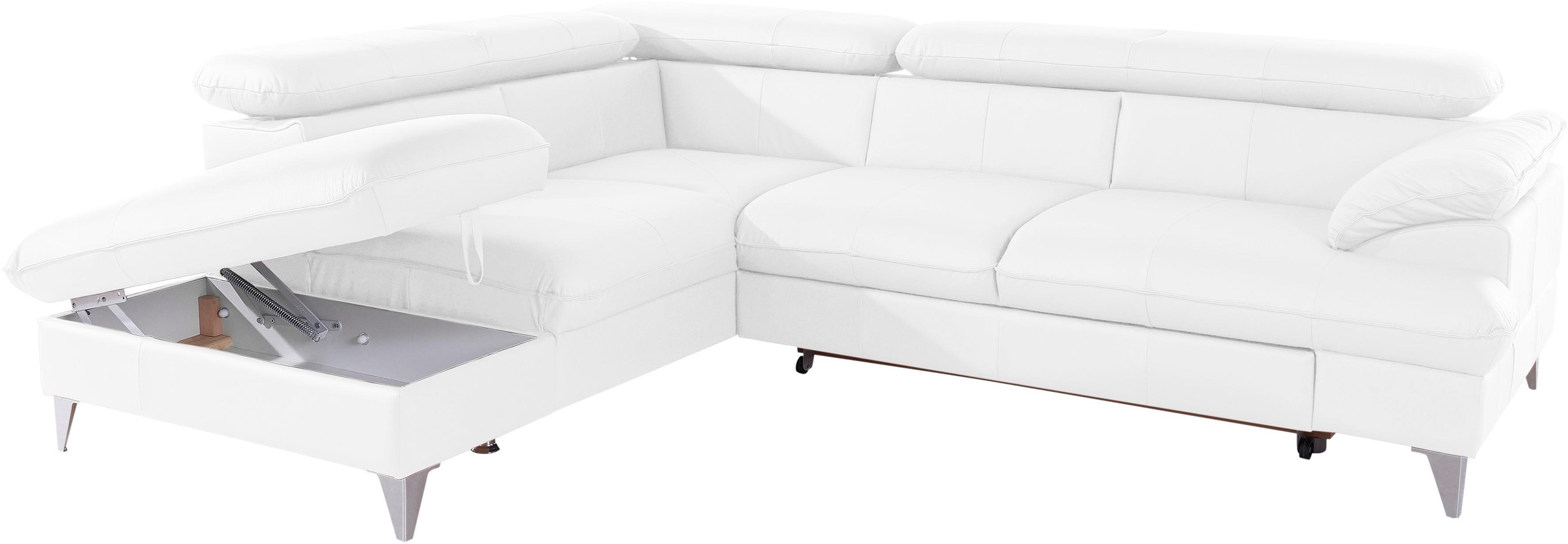 COTTA Ecksofa »Caluso L-Form«, mit Kopfteilverstellung, wahlweise mit Bettfunktion & Bettkasten