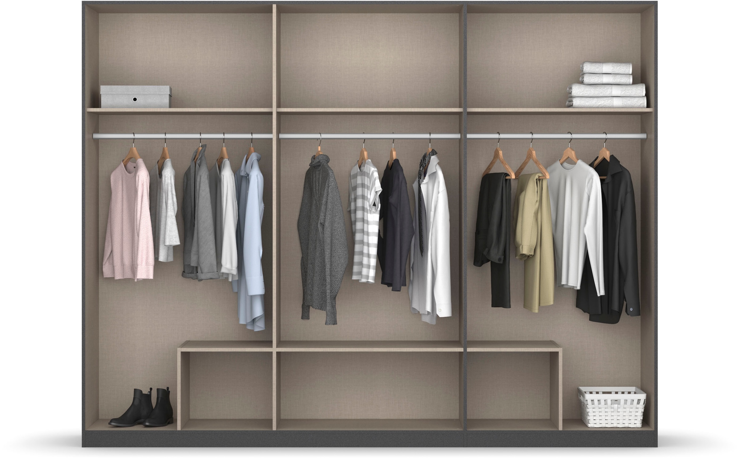 rauch Kleiderschrank »Schrank Garderobe Wäscheschrank GAMMA in 3 Breiten«, viel Stauraum mit 6 Schubladen, mit Spiegel TOPSELLER MADE IN GERMANY