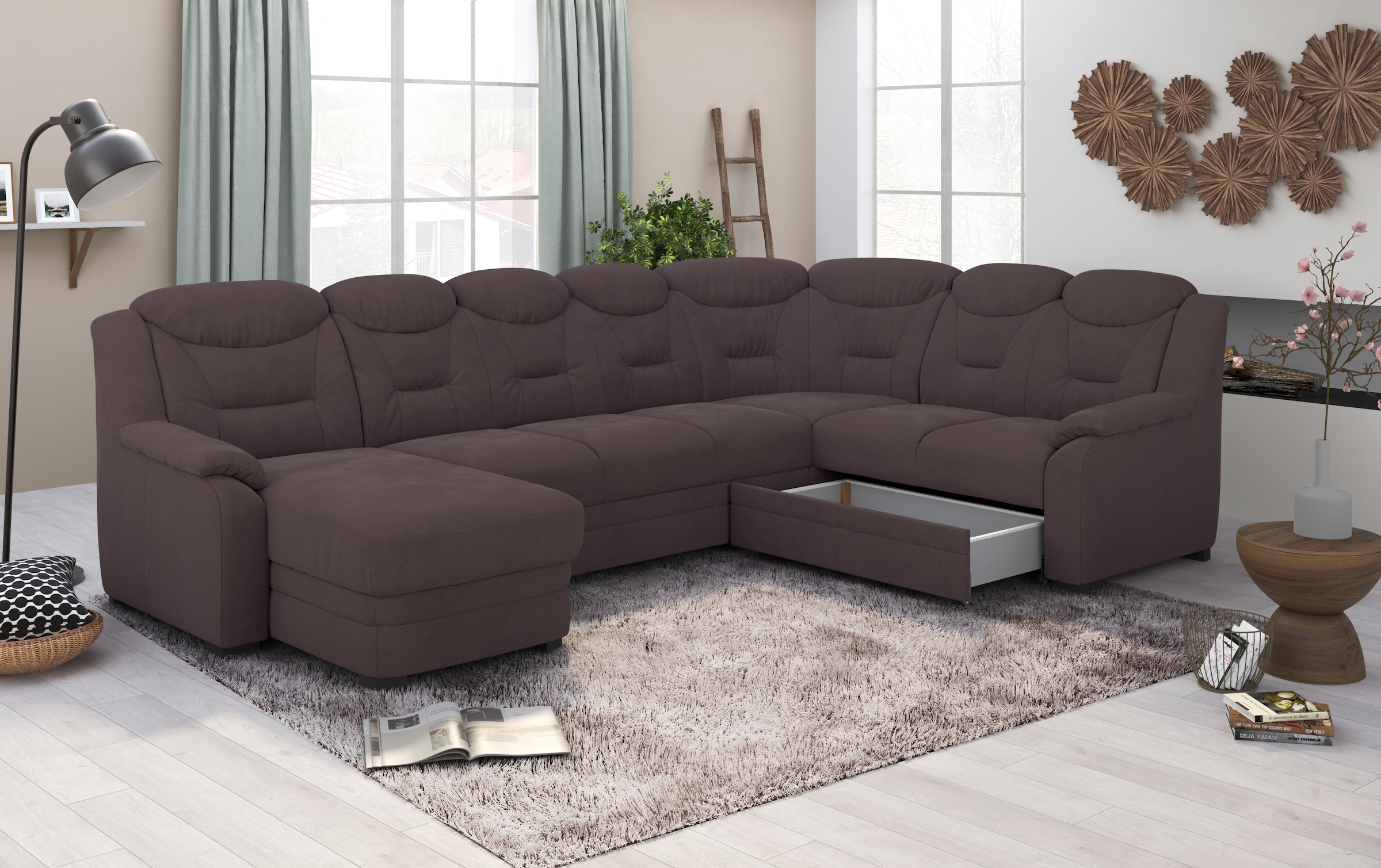 COTTA Wohnlandschaft »Marcus U-Form«, wahlweise mit Bettfunktion & Stauraum