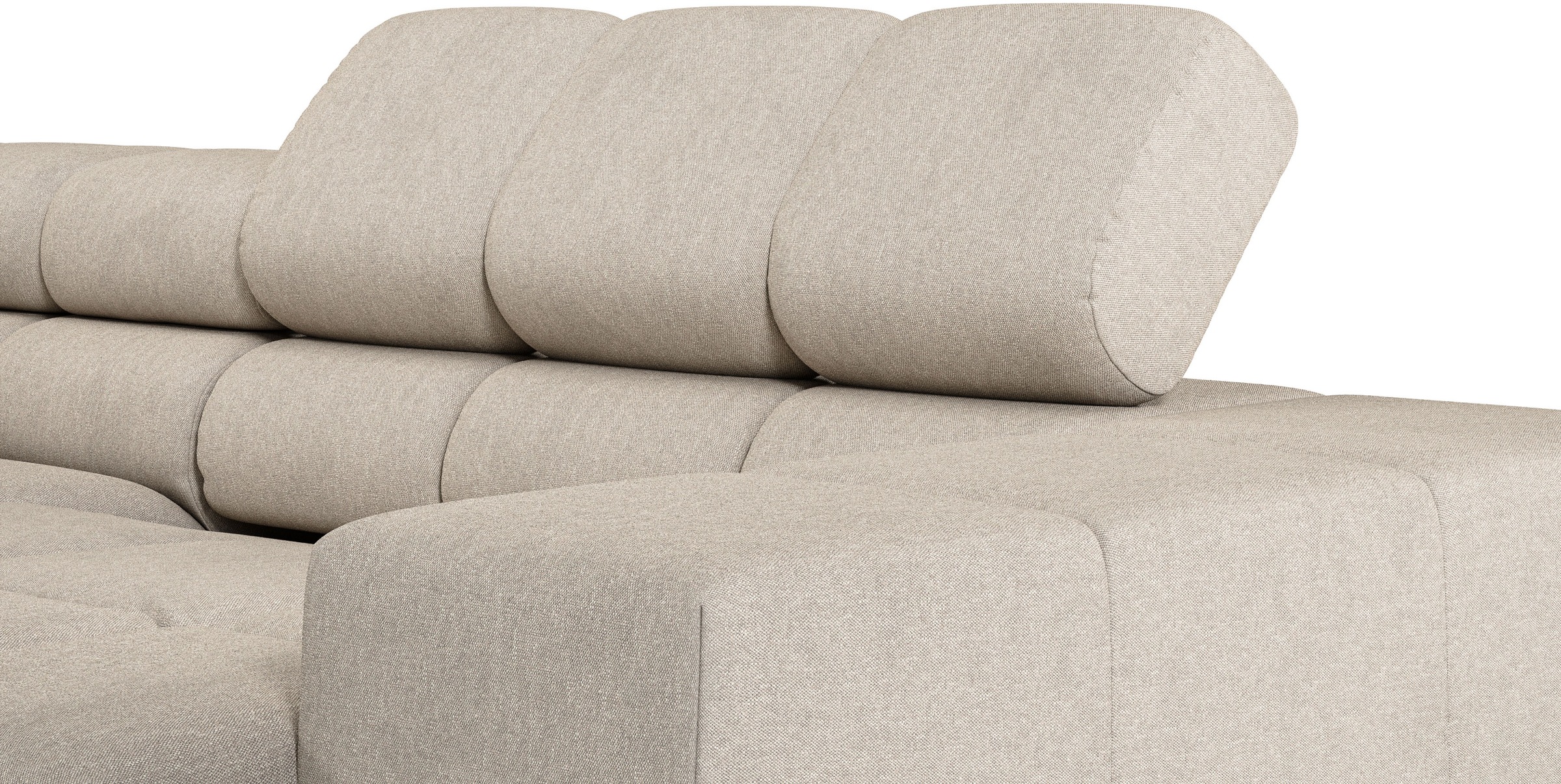 INOSIGN Ecksofa »Ancona, incl. Kopfteilverstellung + 3 Zierkissen, L-Form, bequem«, wahlweise motorische Sitztiefenverstellung, B/T(H: 249/215/70 cm