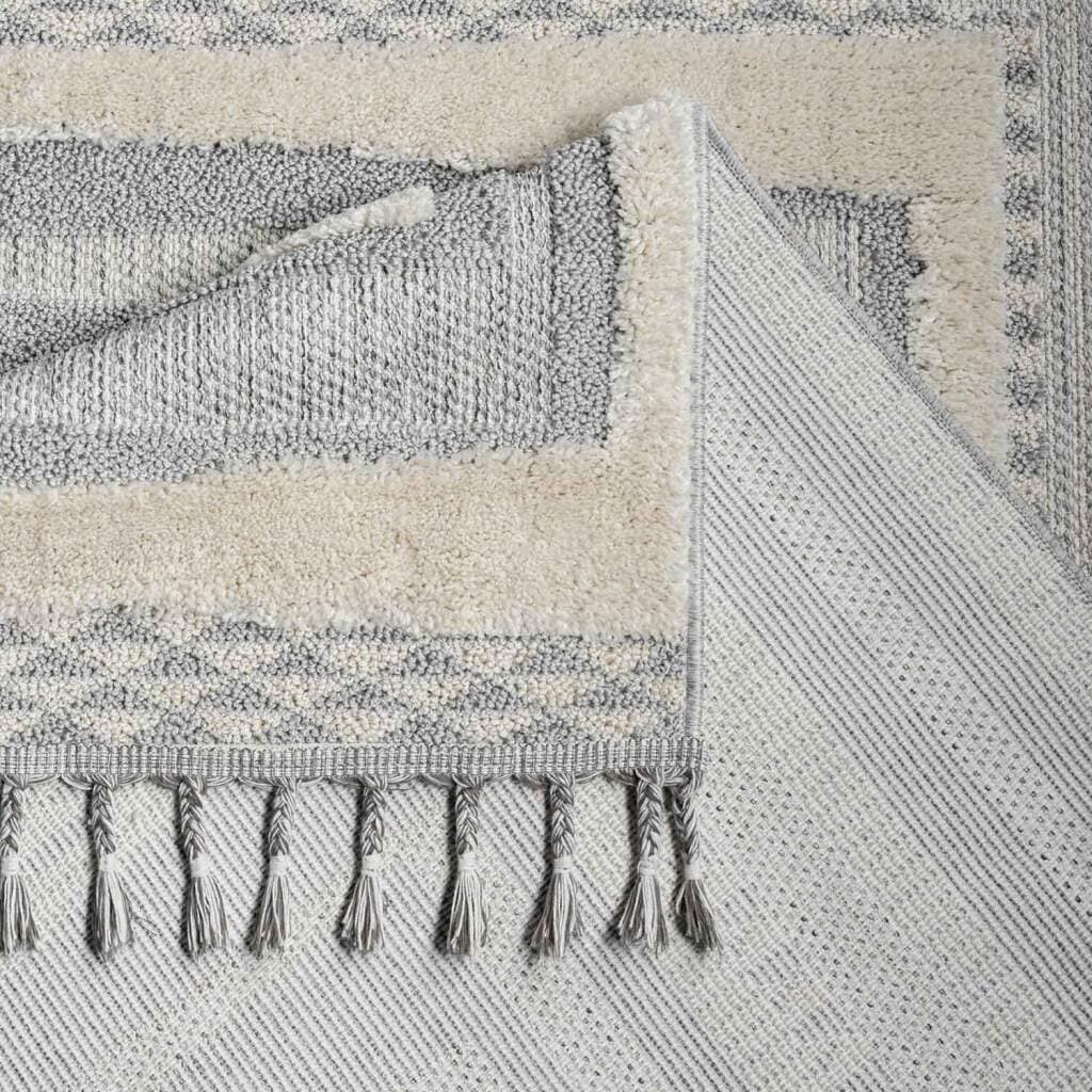 Carpet City Hochflor-Teppich »VALENCIA 940«, rechteckig, 20 mm Höhe, Läufer, Boho-Stil, Hochtief-Muster/ 3D-Effekt, mit Fransen