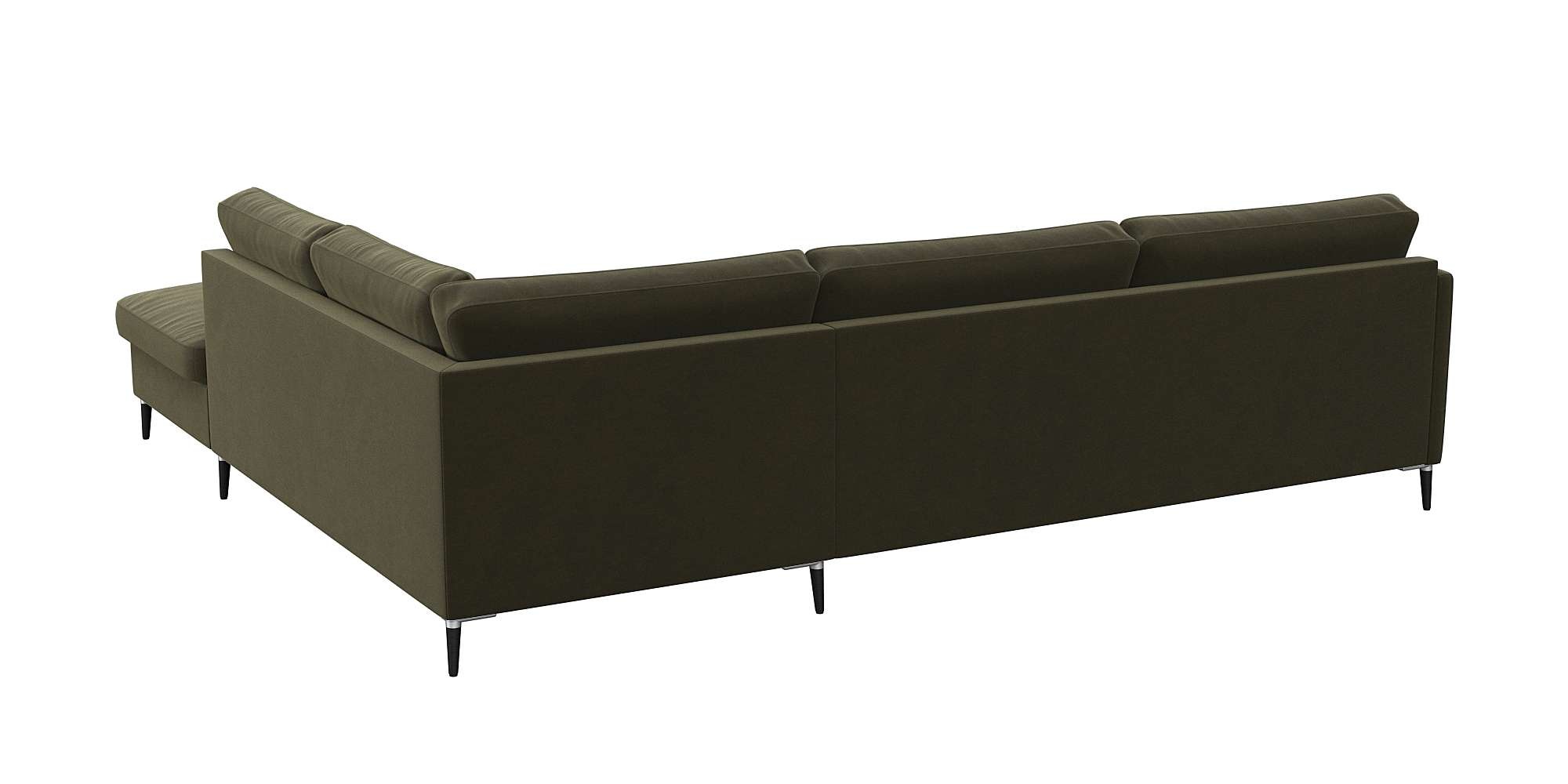 FLEXLUX Ecksofa »Fiore, super Sitzkomfort durch Kaltschaum im Sitz, L-Form«, schmale Armlehnen, Füße Alu+schwarz