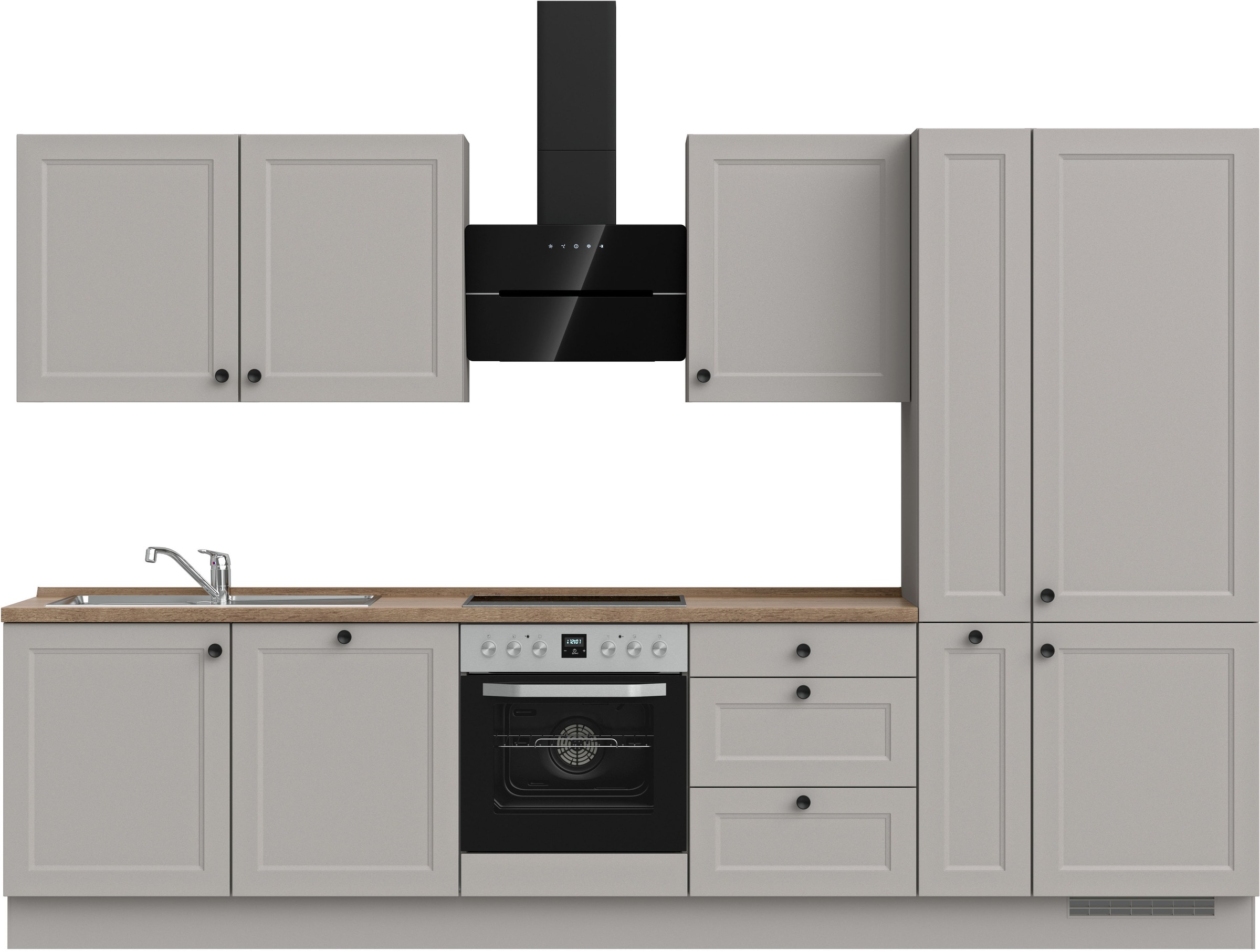 nobilia® Küchenzeile »"Cascada II"« vormontiert, Breite 330 cm, Ausrichtung wählbar, wahlw. mit E-Geräten