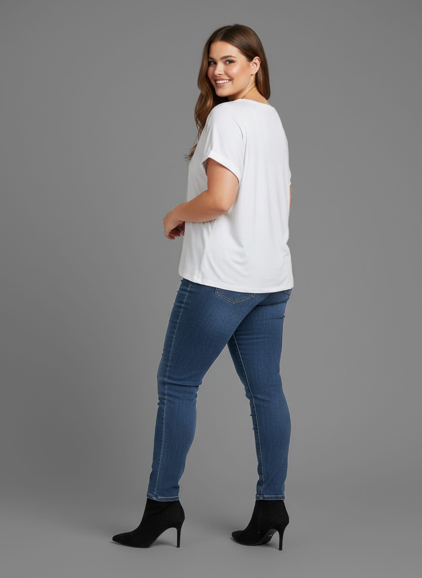 Laura Scott CURVE T-Shirt 2 Stk. tlg. im 2er Pack mit modischem Ärmelaufschlag - GROSSE GRÖSSEN