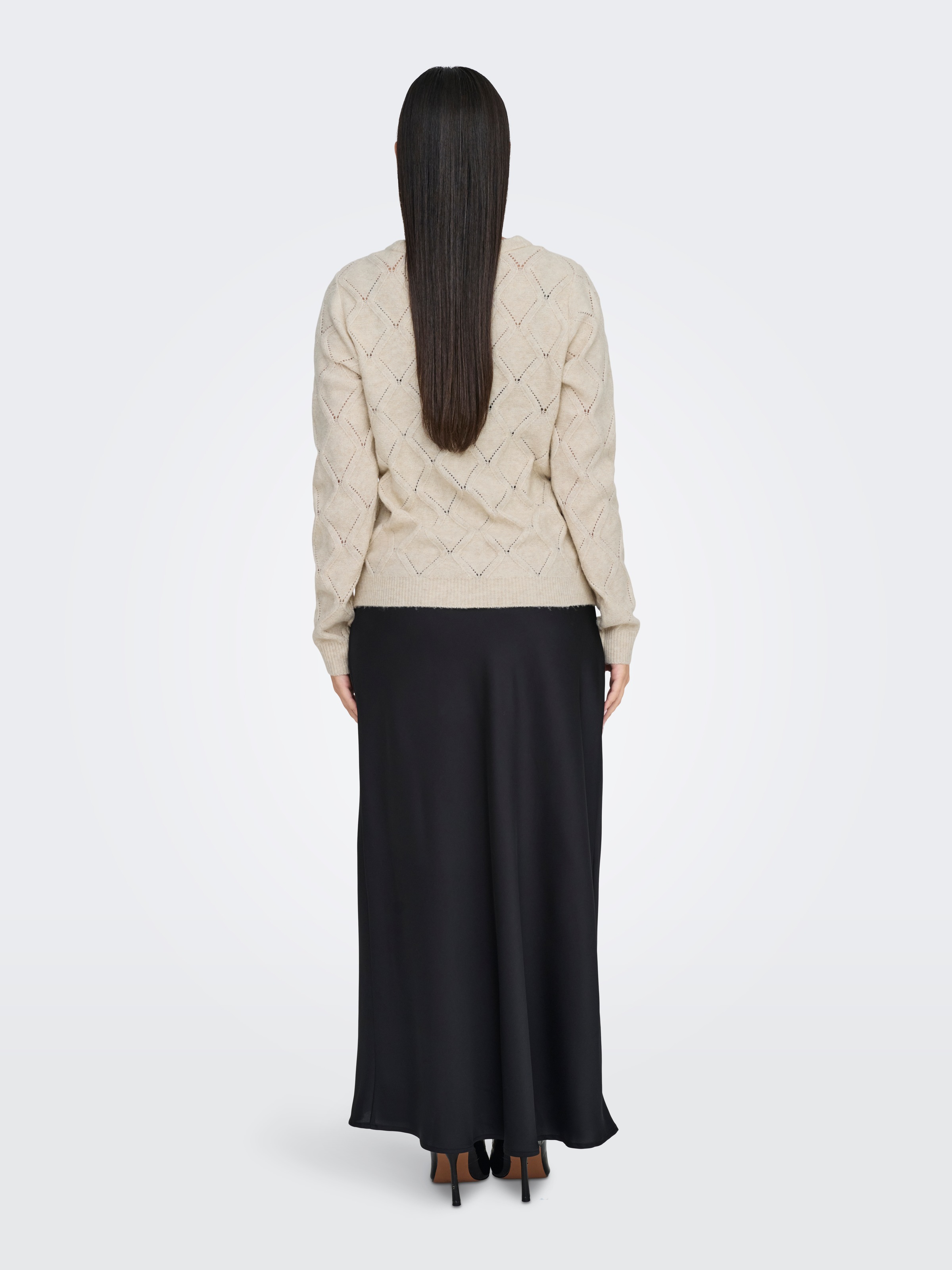 ONLY Rundhalspullover »ONLLIANA LIFE LS PEARL O-NECK CC KNT«