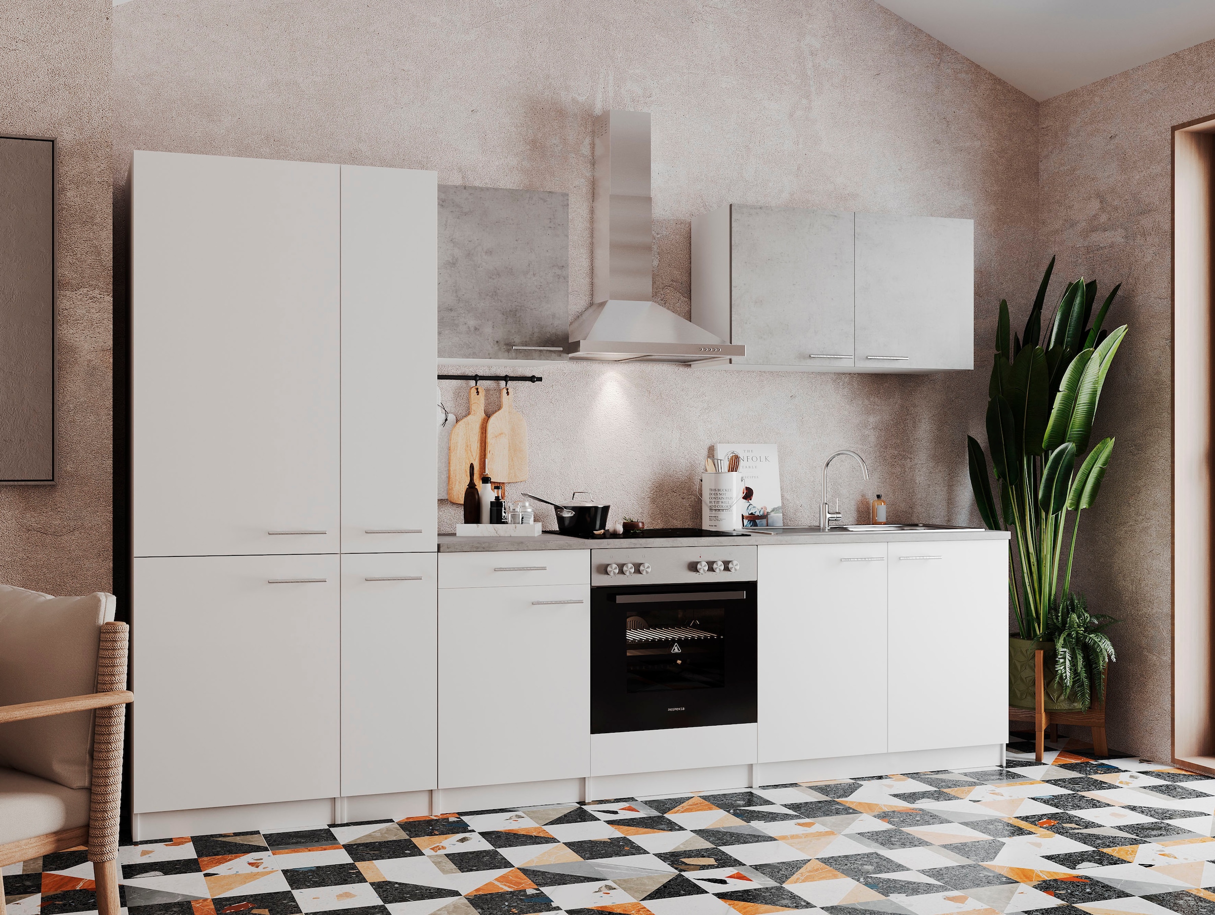 RESPEKTA Küchenzeile »Malia« Breite 300 cm, mit Soft-Close, in exklusiver K günstig online kaufen