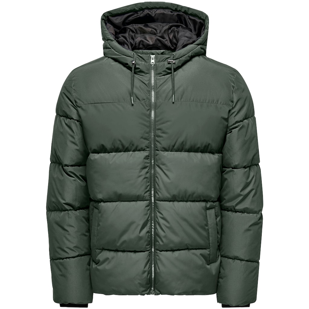 ONLY & SONS Steppjacke »ONSMARLON LIFE HOOD PUFFER JACKET OTW VD«, mit Kapuze