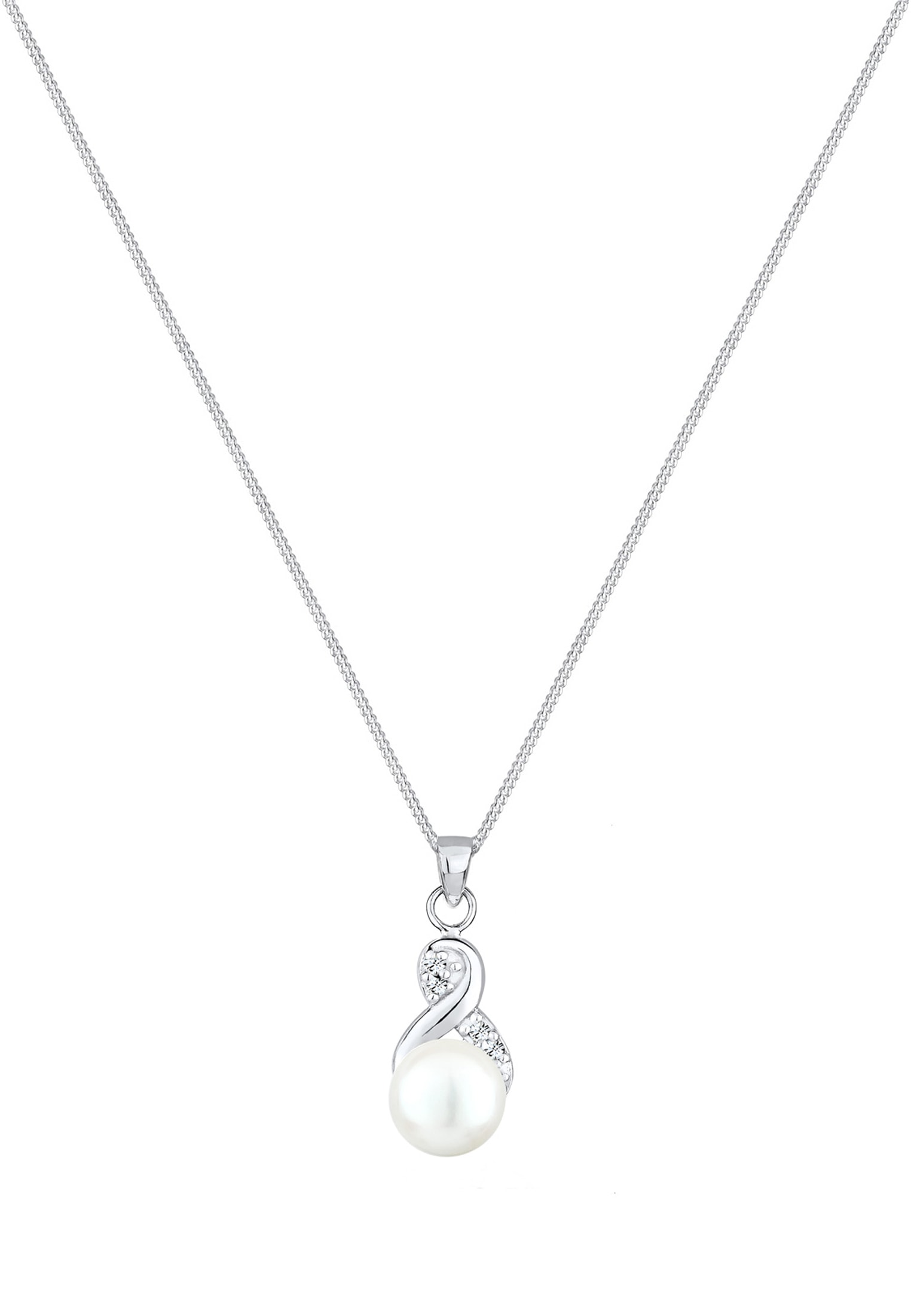 Elli Perlenkette »Infinity Kristalle Süßwasserzuchtperle 925 Sterling Silber«