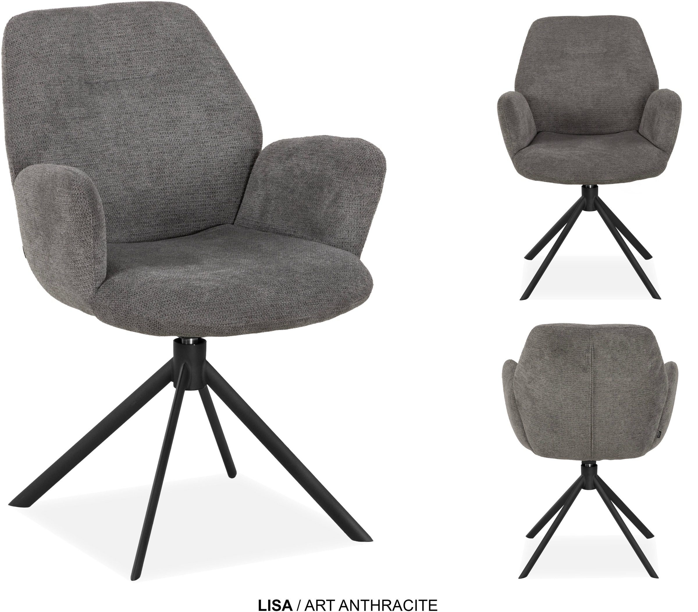 OMG Design Esszimmerstuhl »Lisa« (Set) 1 Stk.Drehstuhl mit auto-return, Armlehnenstuhl