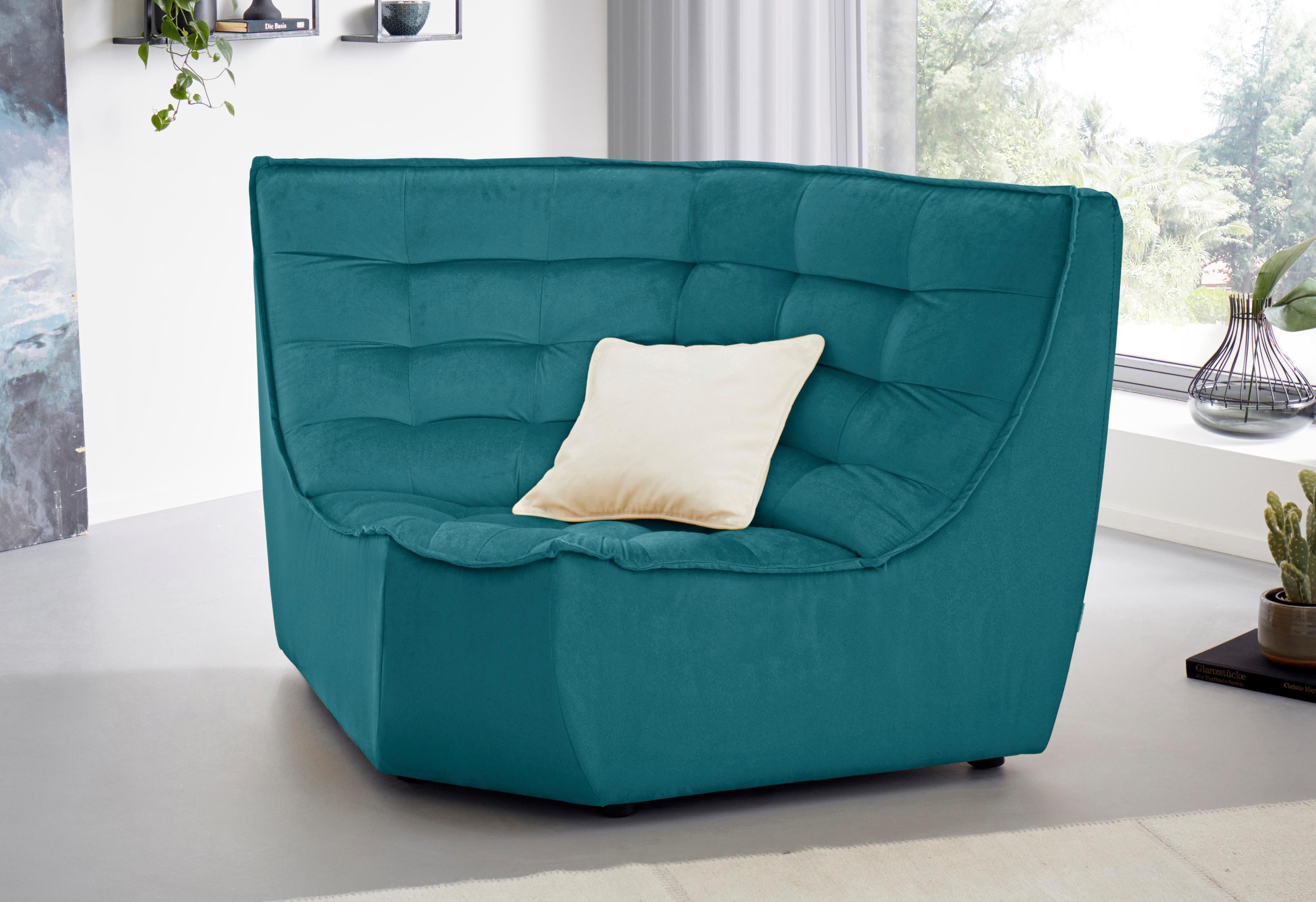 CALIA ITALIA Ecksofa »Banjo,, Eckelement, tolles Design und hoher Sitzkomfo günstig online kaufen