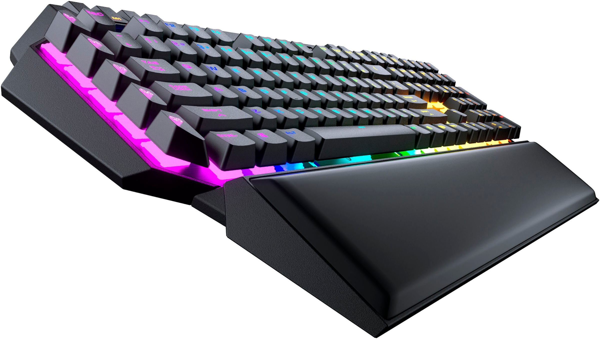 Cougar Gaming-Tastatur »700K EVO Mechanisch«, (Easy-Switch-Fn-Tasten-Handgelenkauflage-Lautstärkeregler-Makro-Tasten-Multimedia-Tasten-USB-Anschluss-Windows-Sperrtaste-Ziffernblock-programmierbare G-Tasten-ergonomische Form), CHERRY RGB MX-Tasten