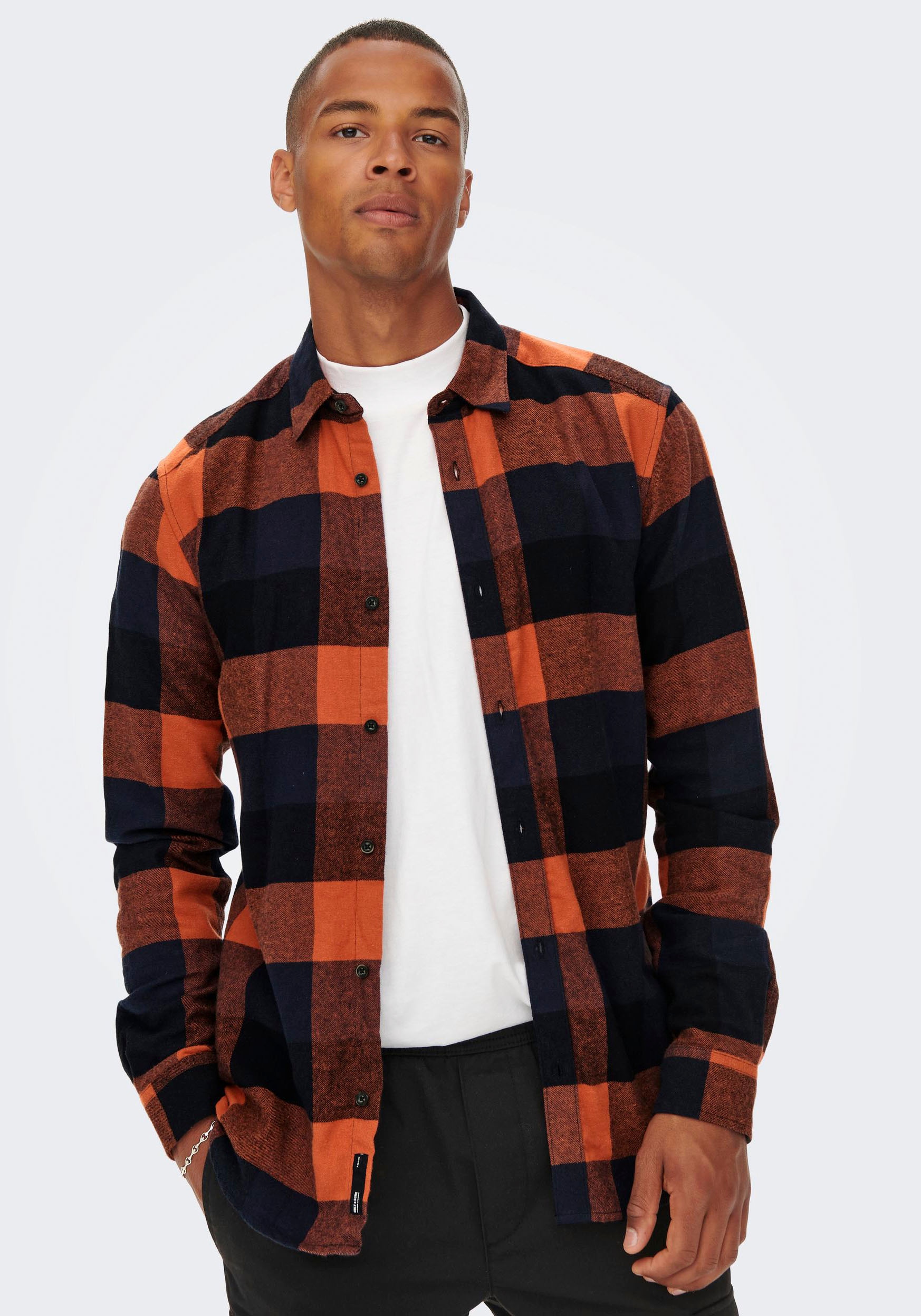 ONLY & SONS Karohemd »GUDMUND LIFE LS 3T CHECK SHIRT«, mit abgerundetem Saum kaufen