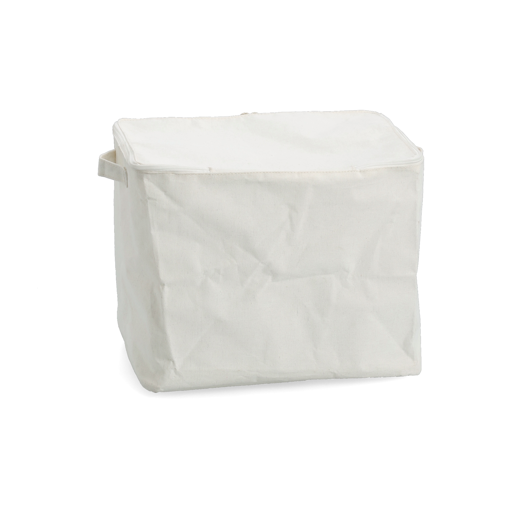 Zeller Present Aufbewahrungsbox »Aufbewahrungsbox, Polyester/Baumwolle, creme« mit Reißverschluss "Happiness", 2er Set, ca. 39x29x30 cm