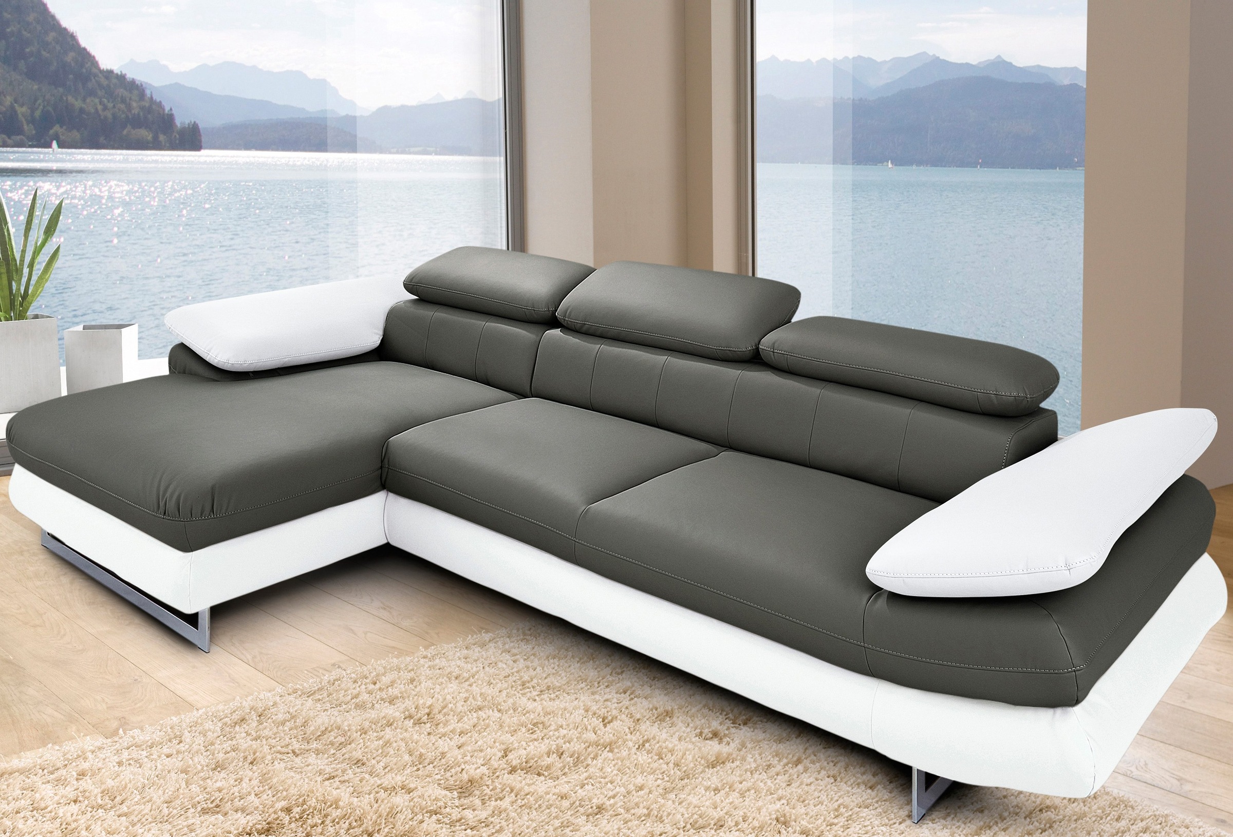 INOSIGN Ecksofa »Solution L-Form«, mit Arm- & Kopfteilverstellung, wahlweis günstig online kaufen