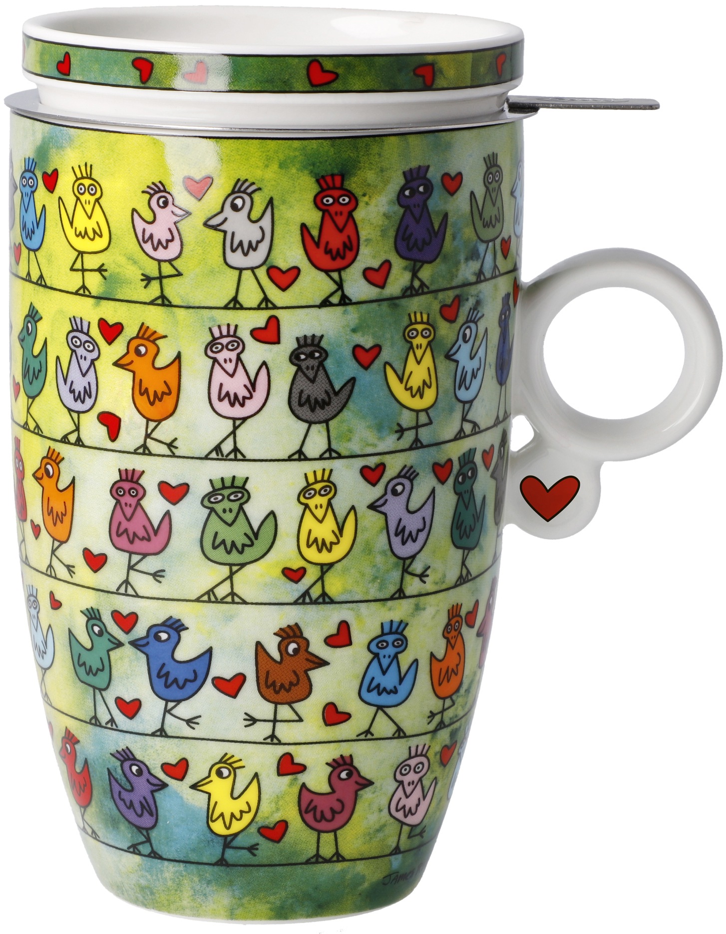 Goebel Tasse »Rizzi«, Pop Art, Teetasse, James Rizzi - Birds on a Love Wire günstig online kaufen