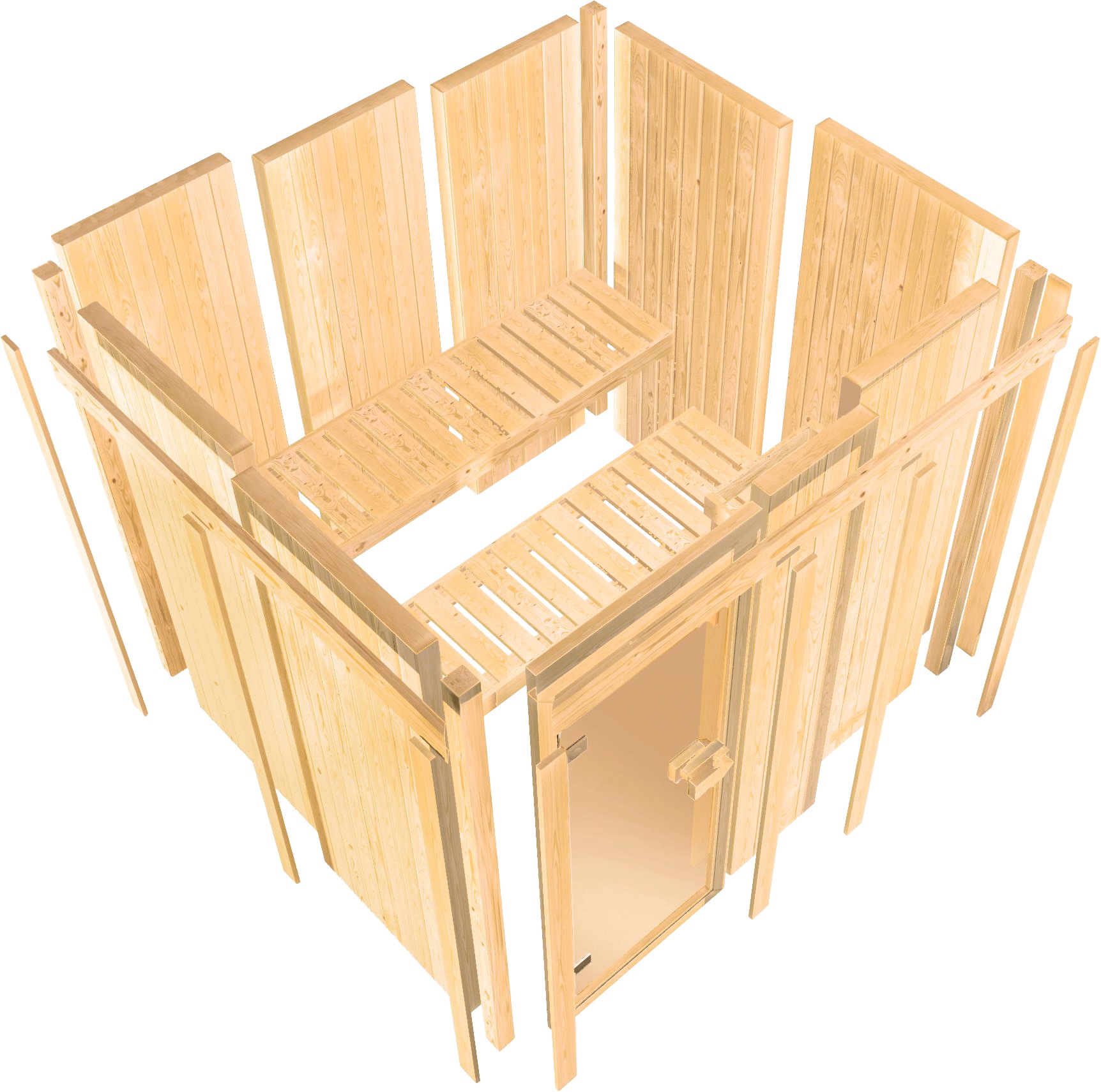 Karibu Sauna »Astrid 2« Set,  9-kW-Ofen mit integrierter Steuerung