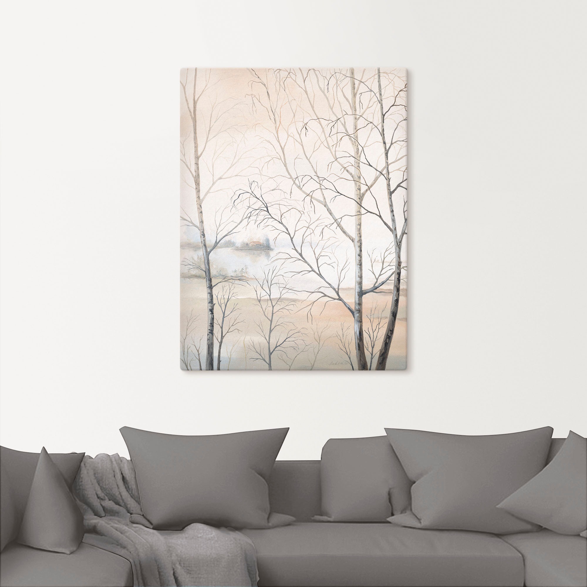 Artland Wandbild »Seeufer am Wald II«, Gewässer, (1 St.), als Leinwandbild, Poster, Wandaufkleber in verschied. Größen