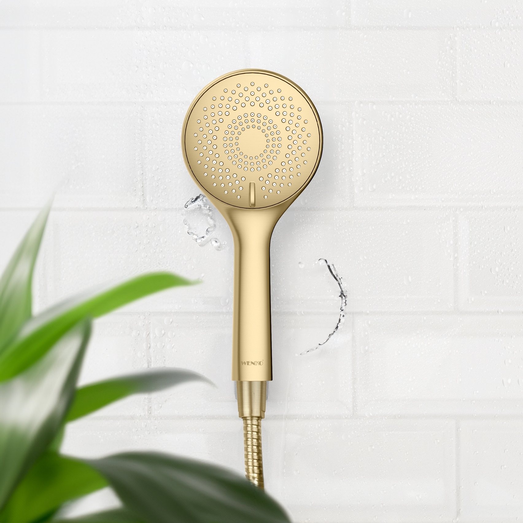 WENKO Handbrause »Watersaving« wassersparender Duschkopf, 3 Strahlarten, Ø 11 cm