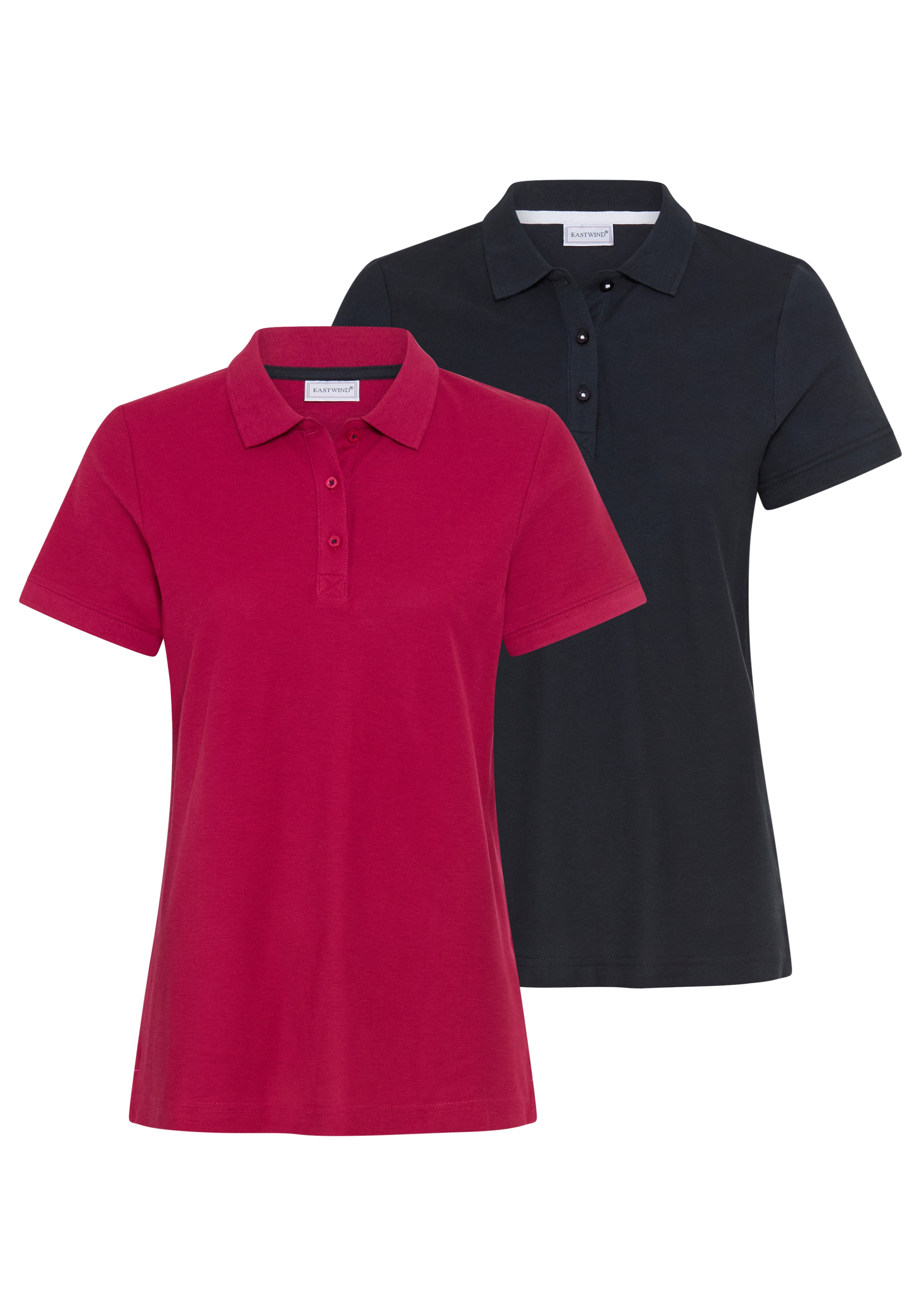 Eastwind Poloshirt Packung, 2er-Pack, 2 Stk. figurumspielende Passform, Polokragen, Basic-Stil